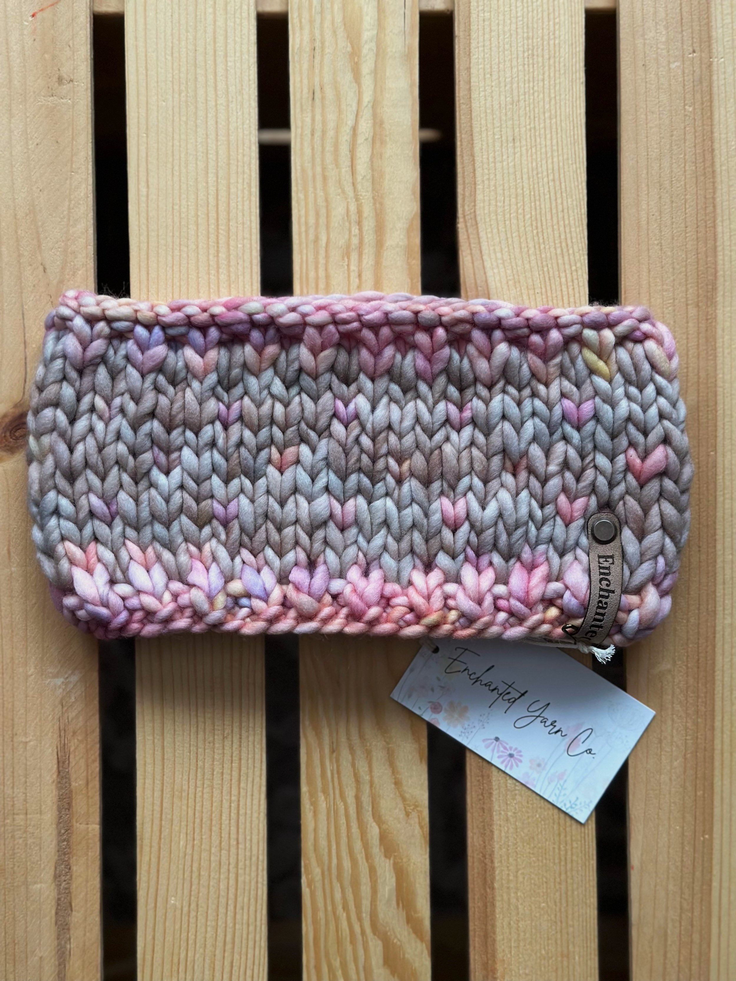 Light Pink Multi & Oatmeal Merino Wool Headband