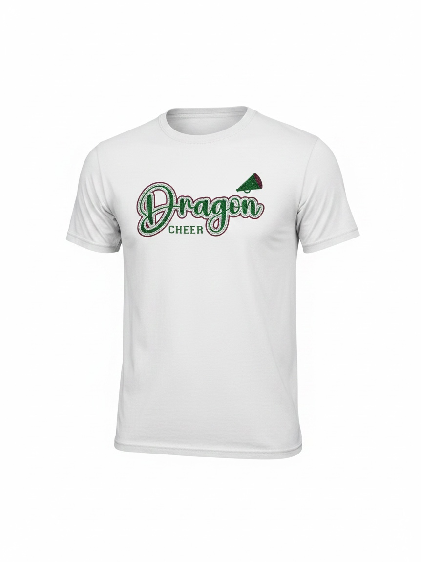 T-Shirt with Dragon Cheer Mini Megaphone