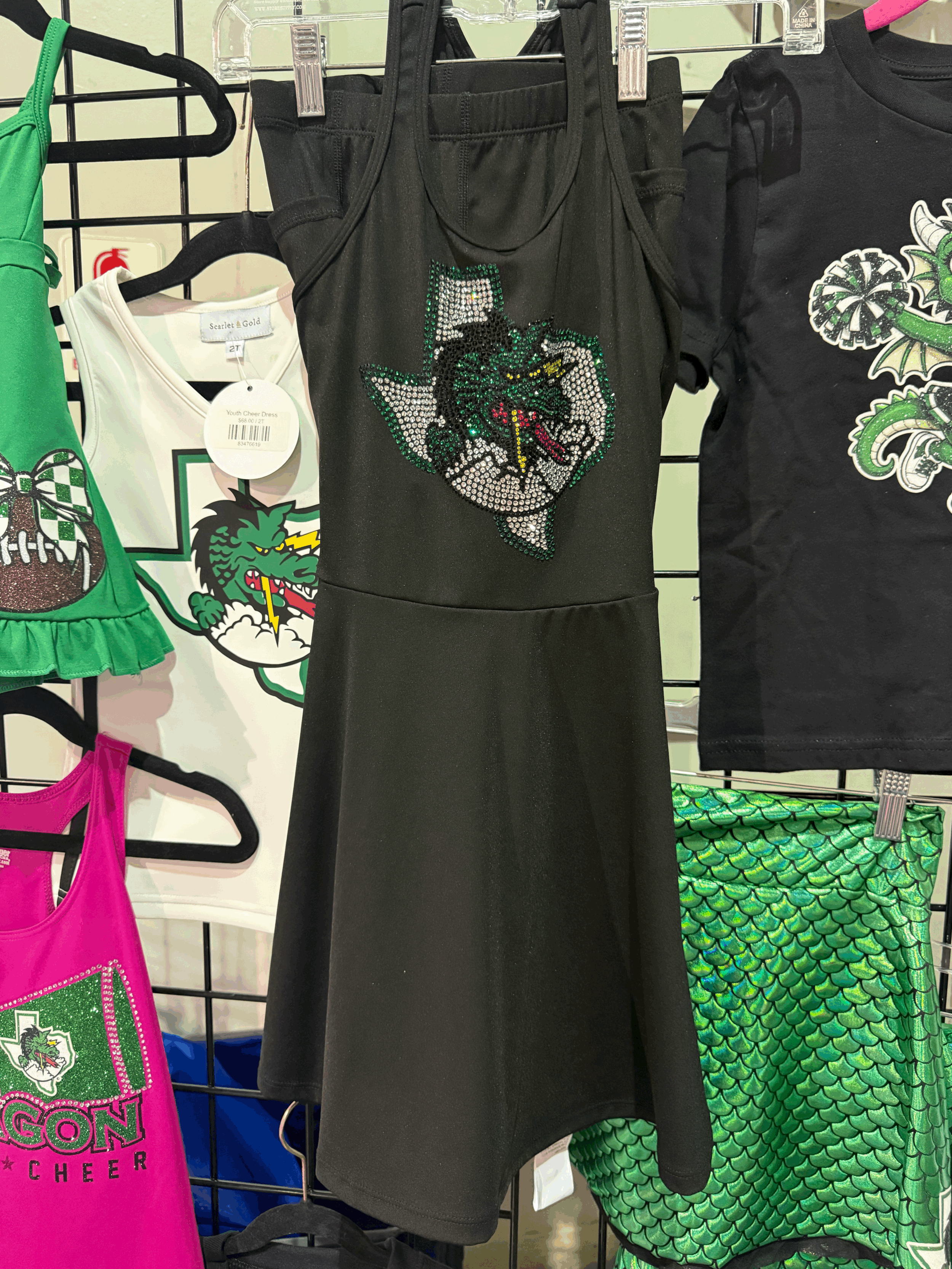 Black Dress with Rhinestone CISD Logo