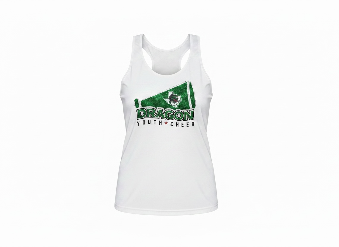 White Tank DYC Rhinestone Logo