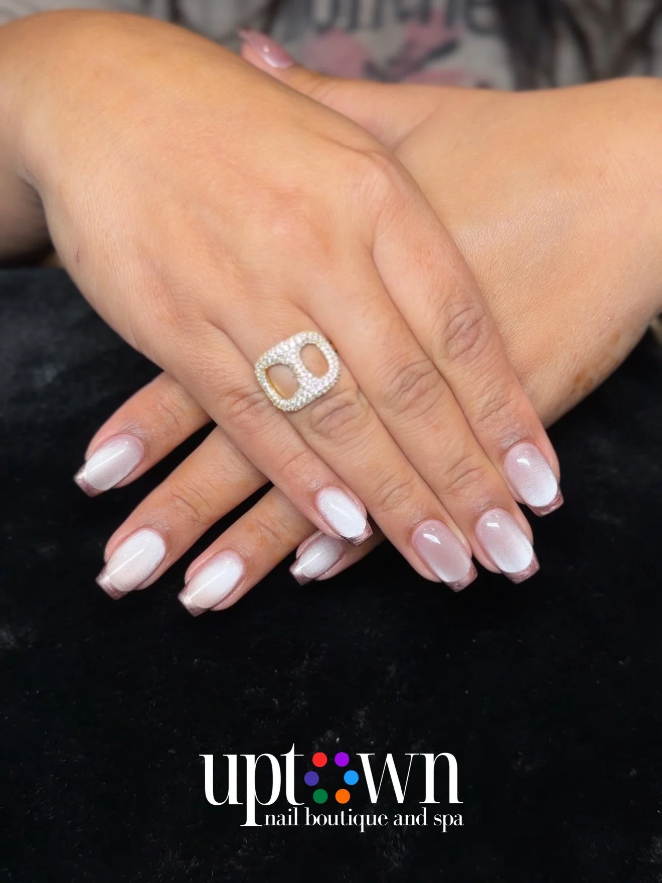 DOUBLE Cat-Eye FRENCH!
#Stunnin

Come get your 🎄 💅 done!

DM or 📞 403-475-0888
we&rsquo;ll get you looked after!

___________________________________

Visit our beautiful Mission boutique and unwind in comfort as you enjoy our complete menu of ele