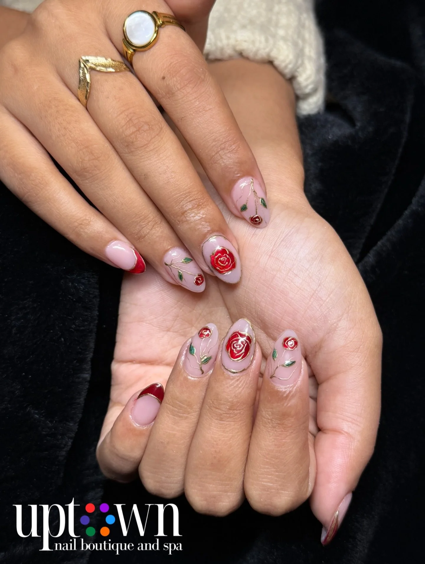 When the forecast says ❄️ but the nails say 🌹cat eye roses with gold accents ❤️ call, DM, or email to make an appointment! We do accept walk-ins as well! 
___________________________________

Visit our beautiful Mission boutique and unwind in comfor