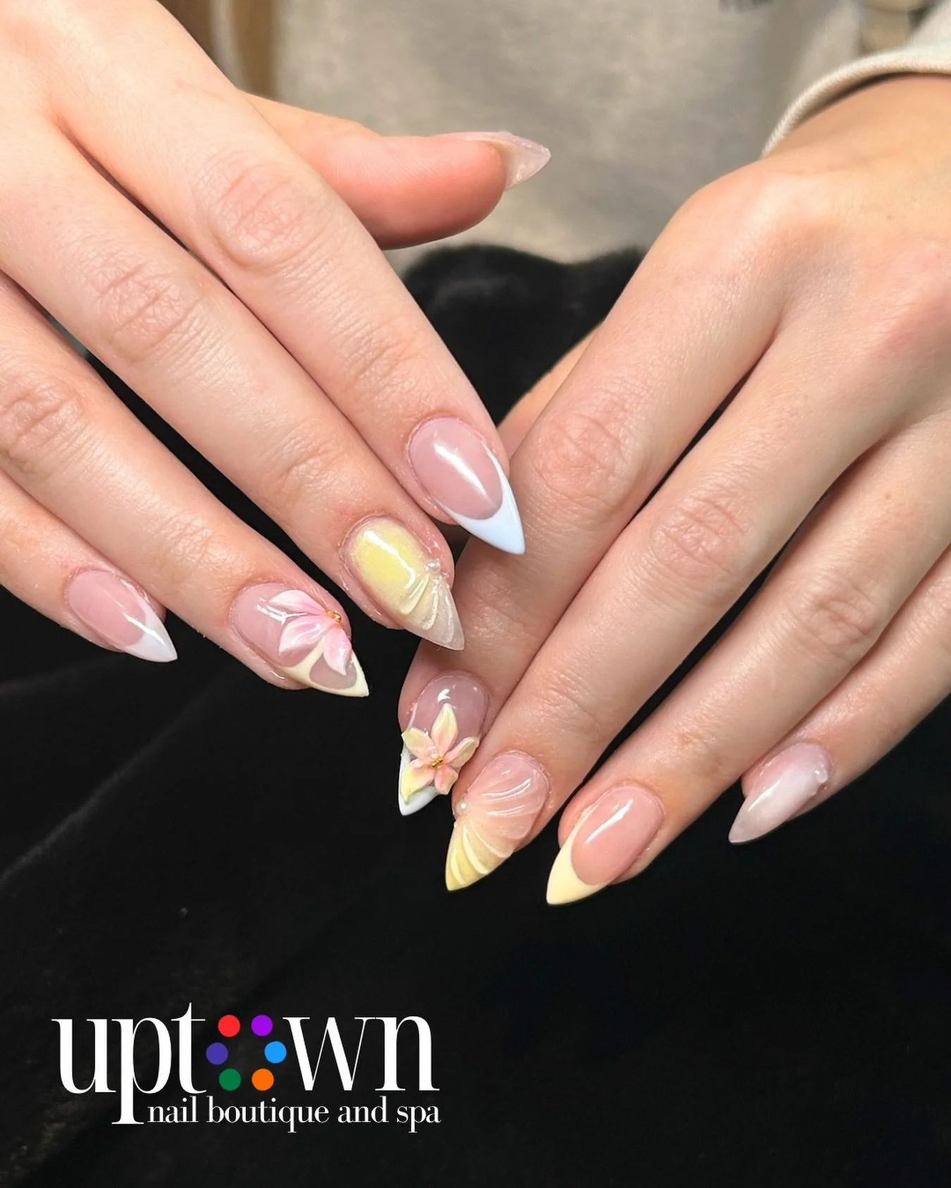 Yellow flowers + 3D gel details = obsessed 🌼✨
giving tropical vacation vibes all summer 💛

Call, DM, or email to make an appointment! We do accept walk-ins as well! ❤️
___________________________________

Visit our beautiful Mission boutique and un