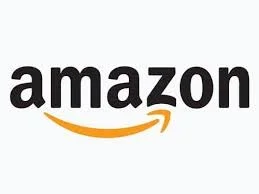 Amazon logo with black text and orange arrow