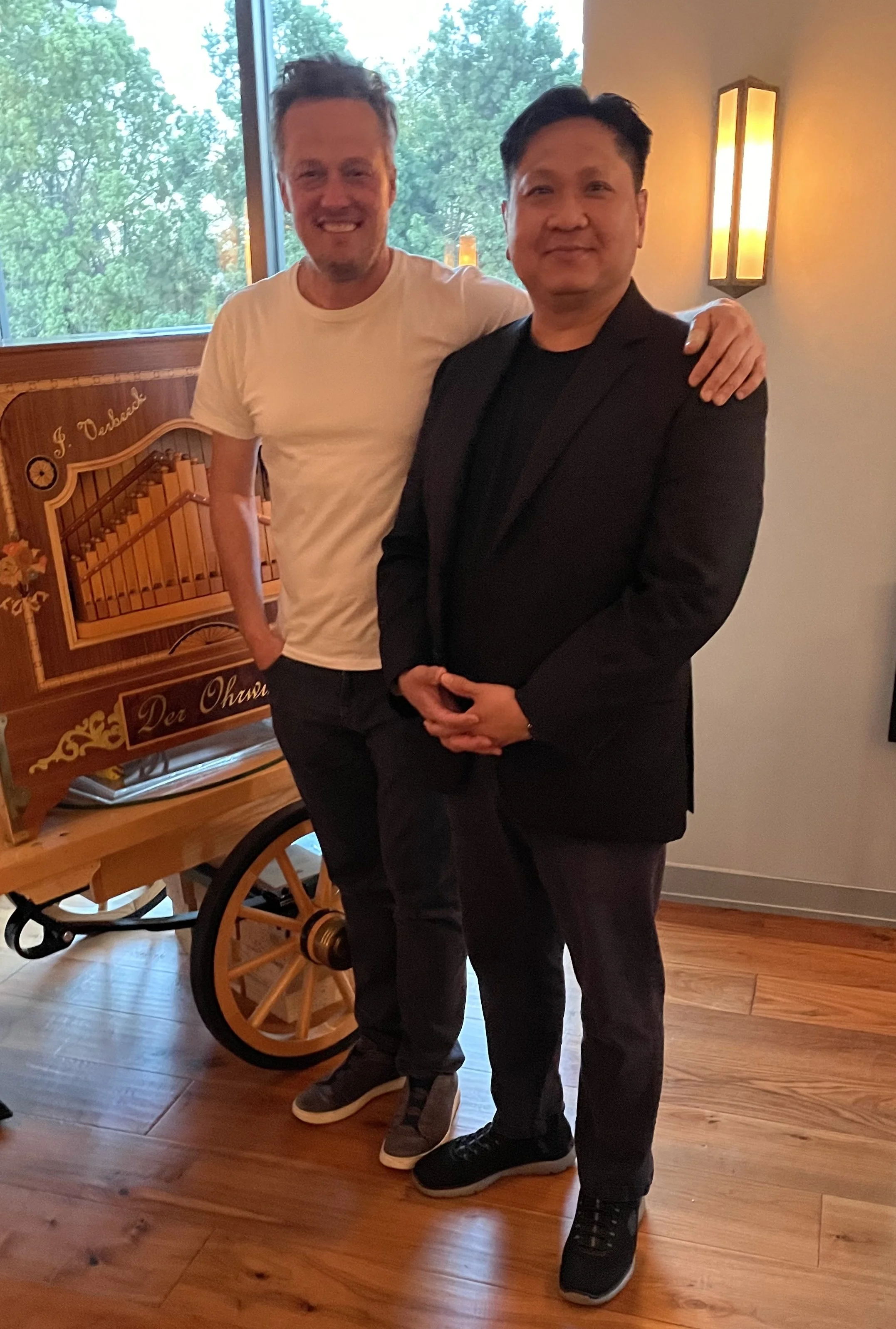 With Nathan Barr at Bandrika Studios, one of Thanh's favorite composers, at the BMI Composer Lab 2025.