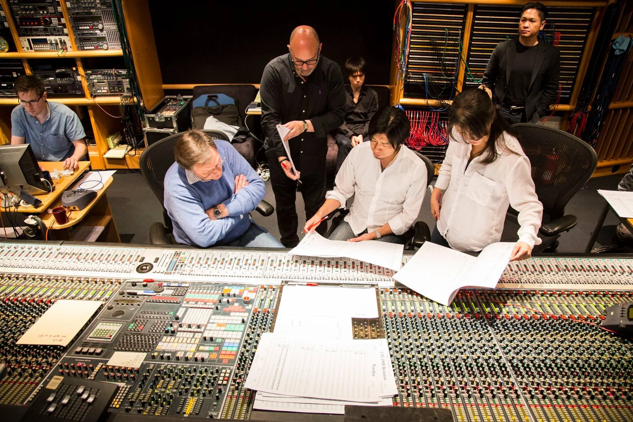 With Geoff Foster, Kazuma Jinnouchi, and Nobuko Toda at Air Studios for Halo 5.