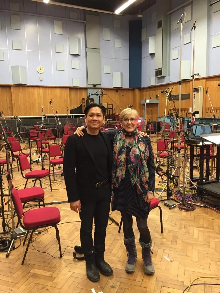 Thanh with Jill Streater, London's best music copyist, at Abbey Road.