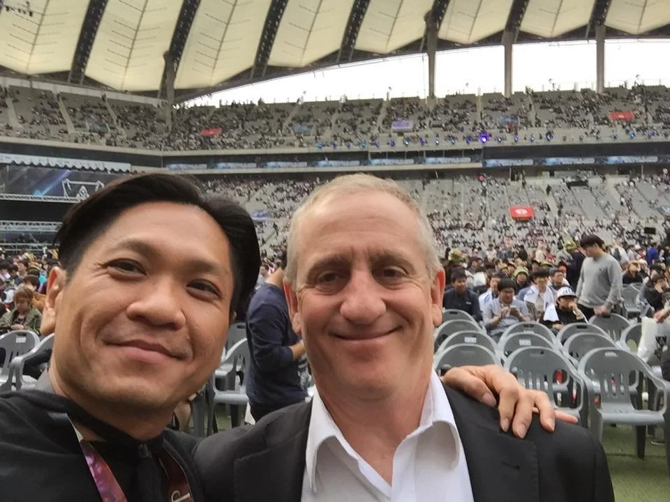 Thanh with David Low for League of Legends Worlds Championship 2014 in Seoul, Korea.
