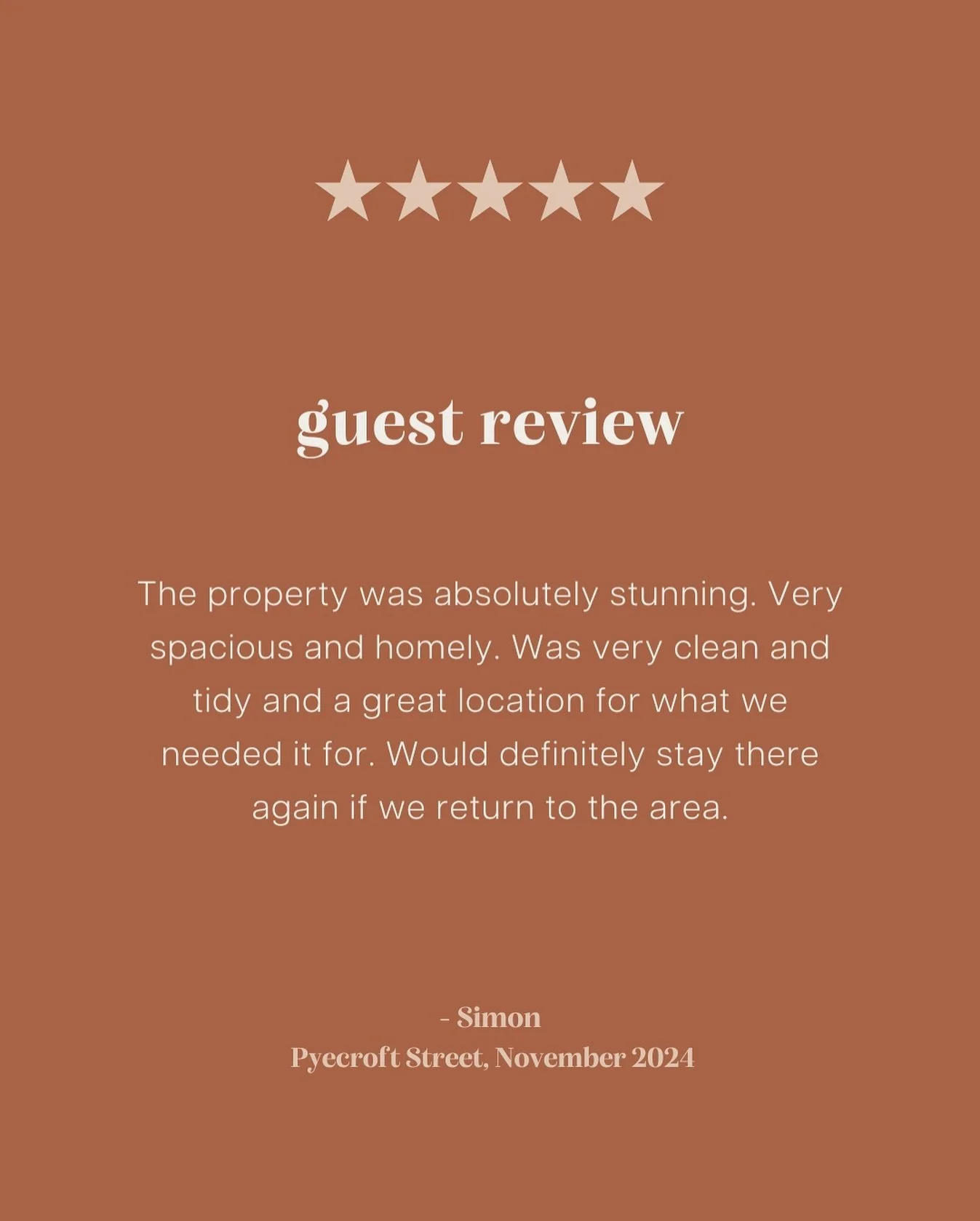 “We would definitely stay there again if we return to the area” 
There’s nothing better than guest feedback 🌟 
Simon stayed at our 3 bedroom property on Pyecroft Street, Chester called Family & Friends “Home Away From H