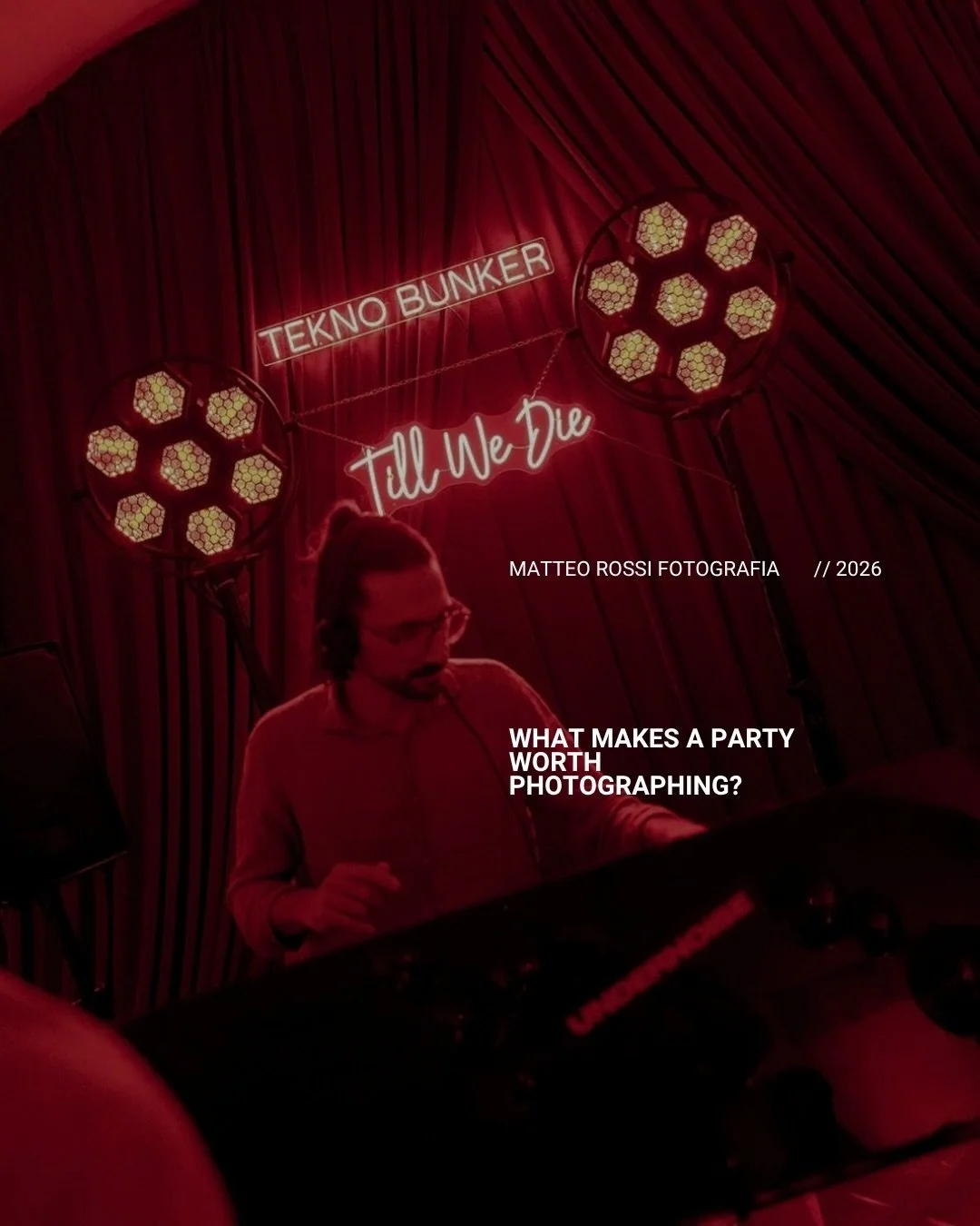 Red lights, mirror balls, vinyl records and absolutely no intention of calling it a night.

The kind of wedding party where the dress code slowly disappears, the music gets louder, and the photographs get better.

Till we die &mdash; or at least unti