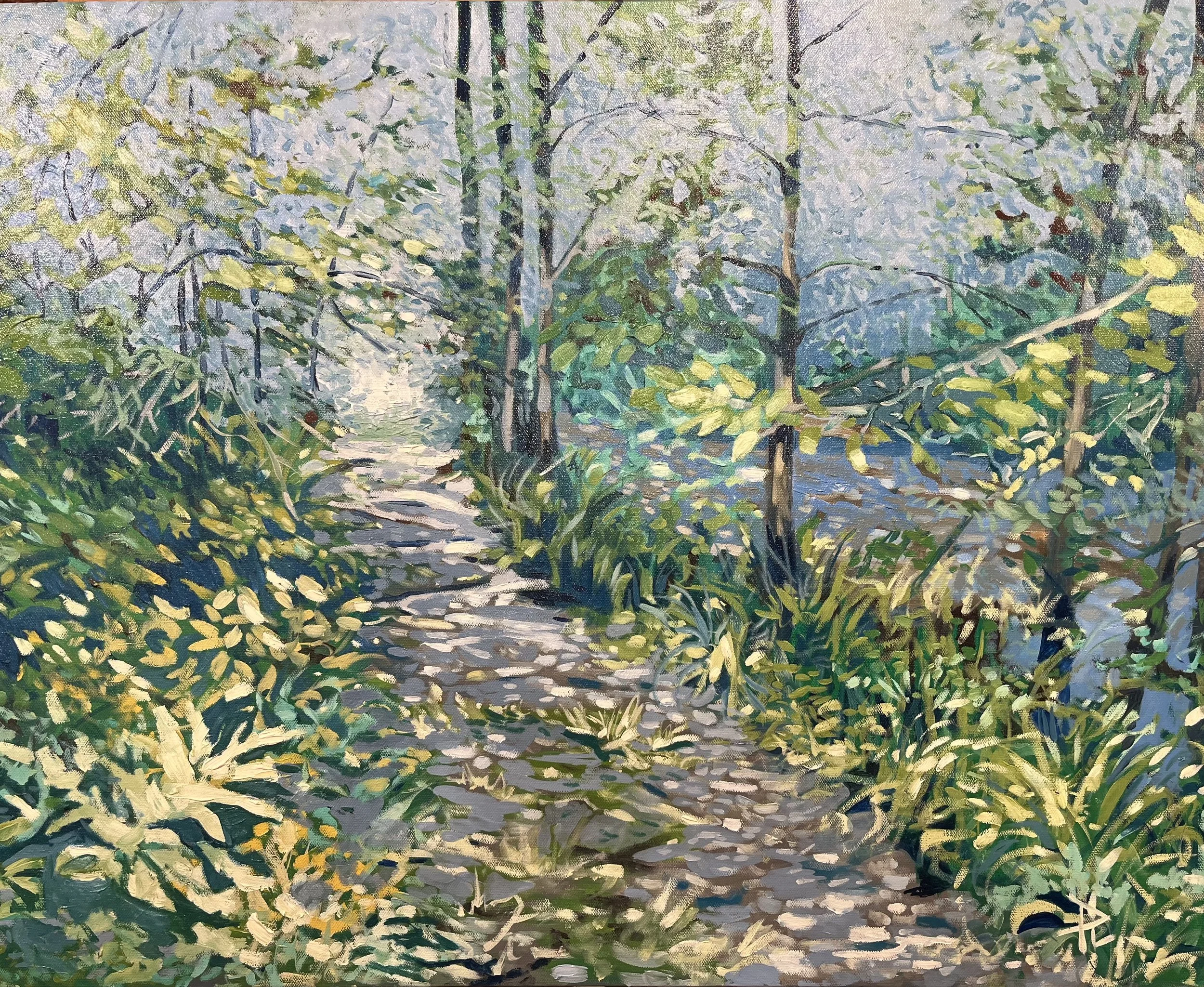 Path Along The River, Ottawa Hills; OiI, 30″x 24″, $1,100