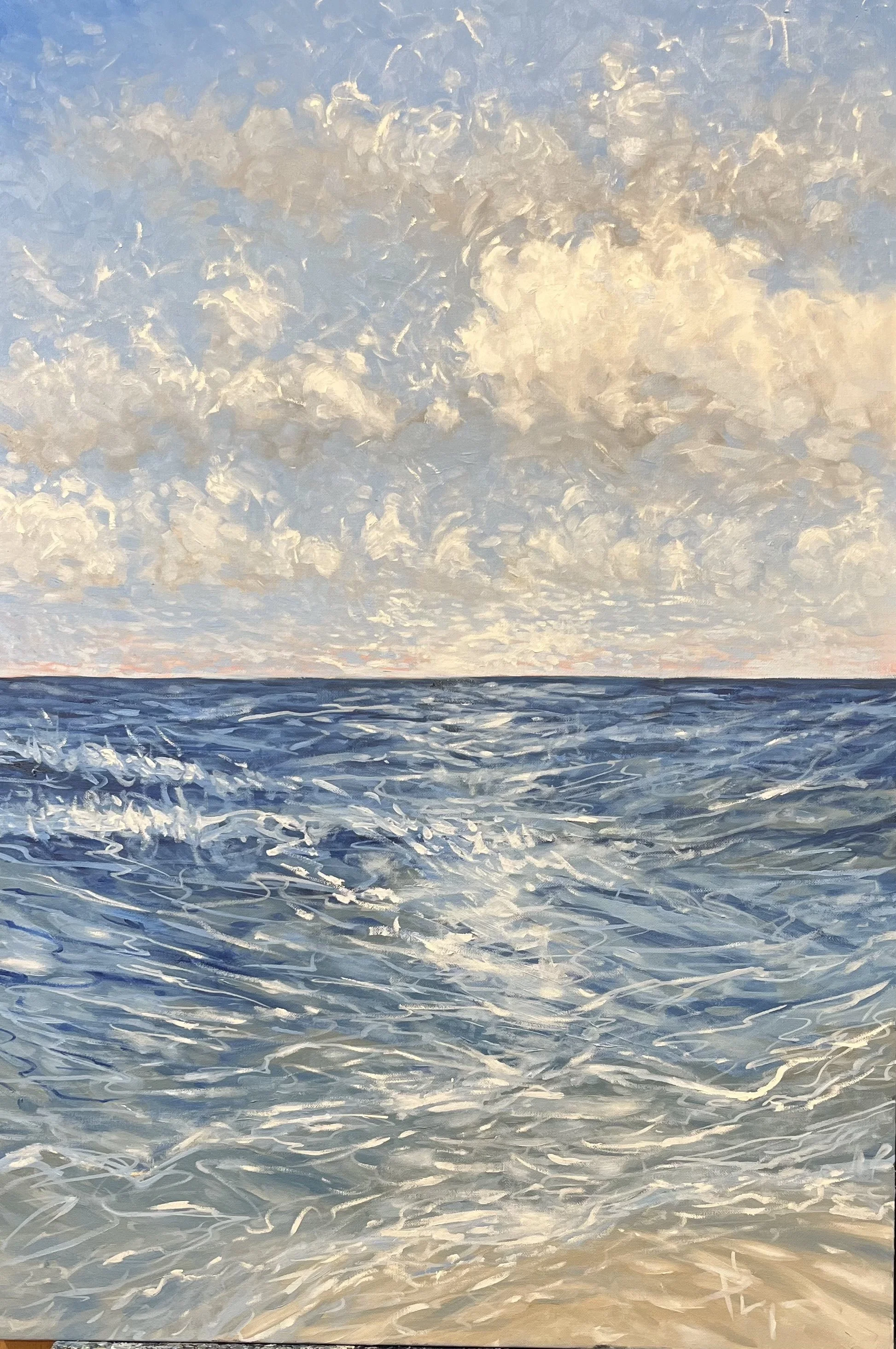 Watching Waves, Glen Arbor, Michigan; OiI, 24″x 36″, $1,300