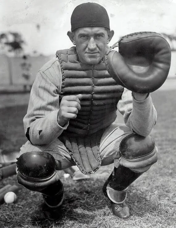 mickey cochrane crouching for a catch