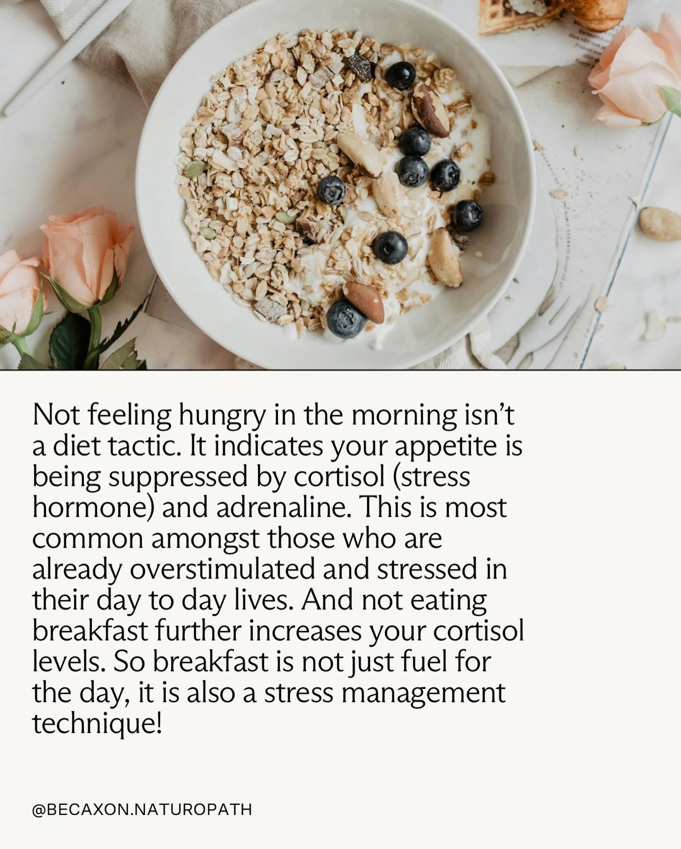 Not feeling hungry in the morning is not a diet technique! It indicates to me that your appetite is being suppressed by cortisol (stress hormone) and adrenaline. This is most common amongst those who are already overstimulated and stressed in their d