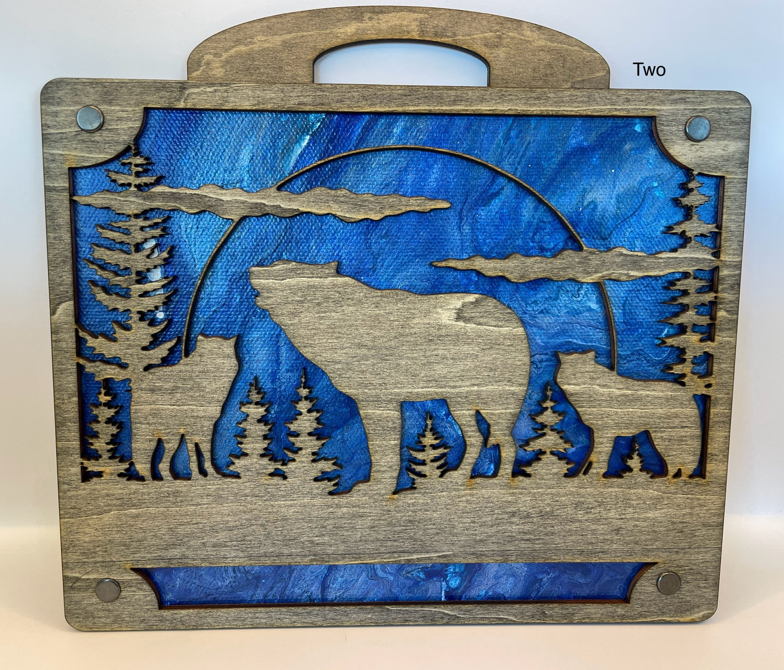Medium Framed Art on Pour Paintings with Wildlife Themes