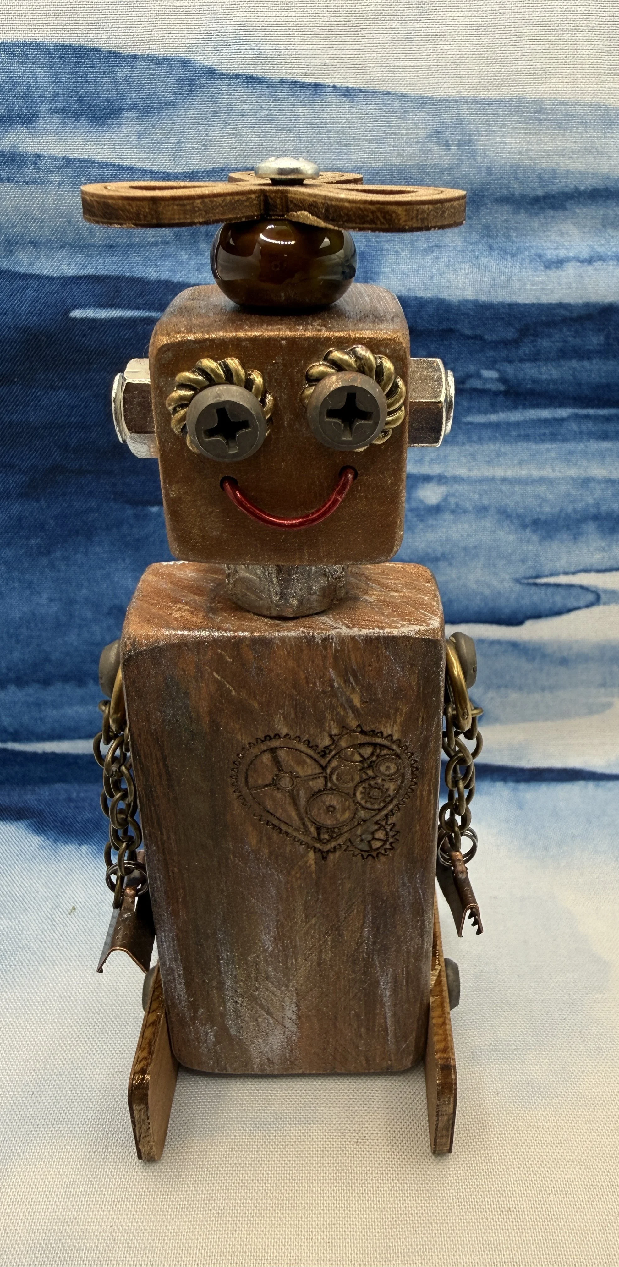 Hi I’m Chip one of Bob’s wooden Robot Friends