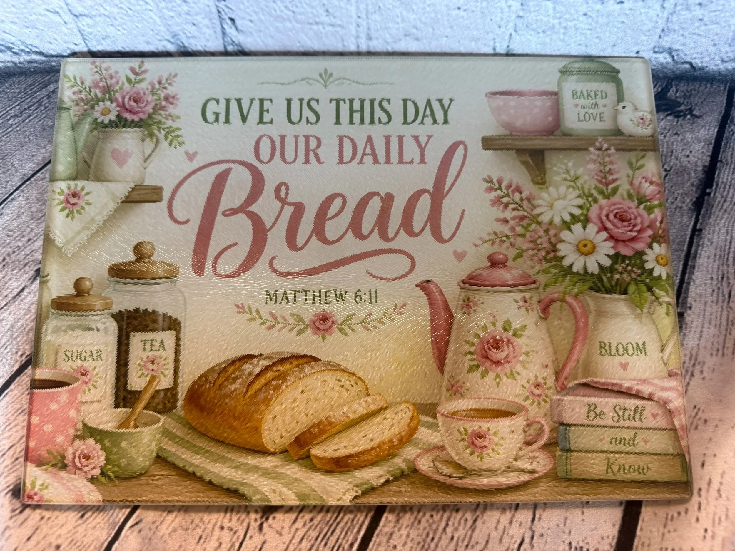 Tempered Glass Cutting Boards with Faith Based message