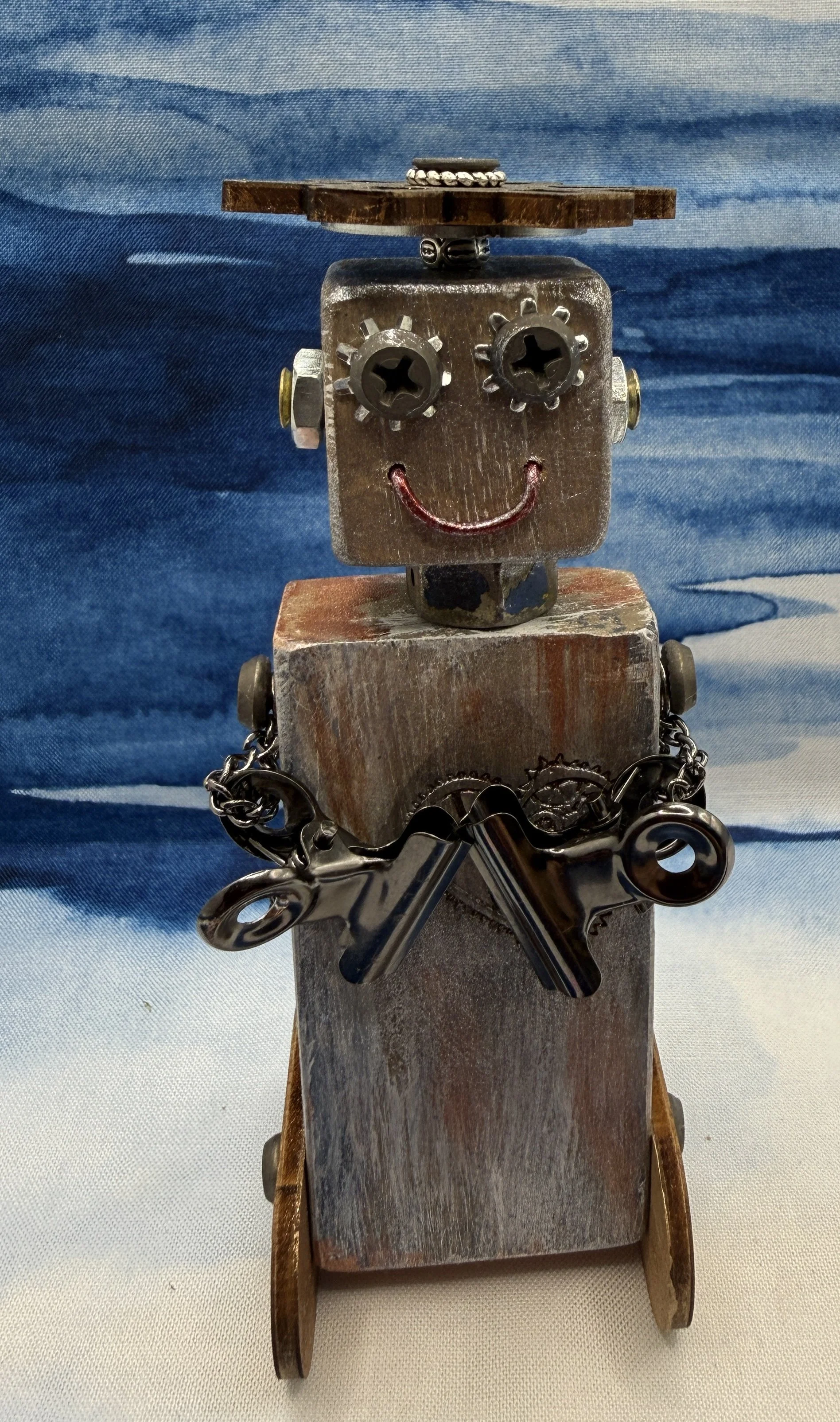 Hi I’m Lenny one of Bob’s wooden Robot Friends