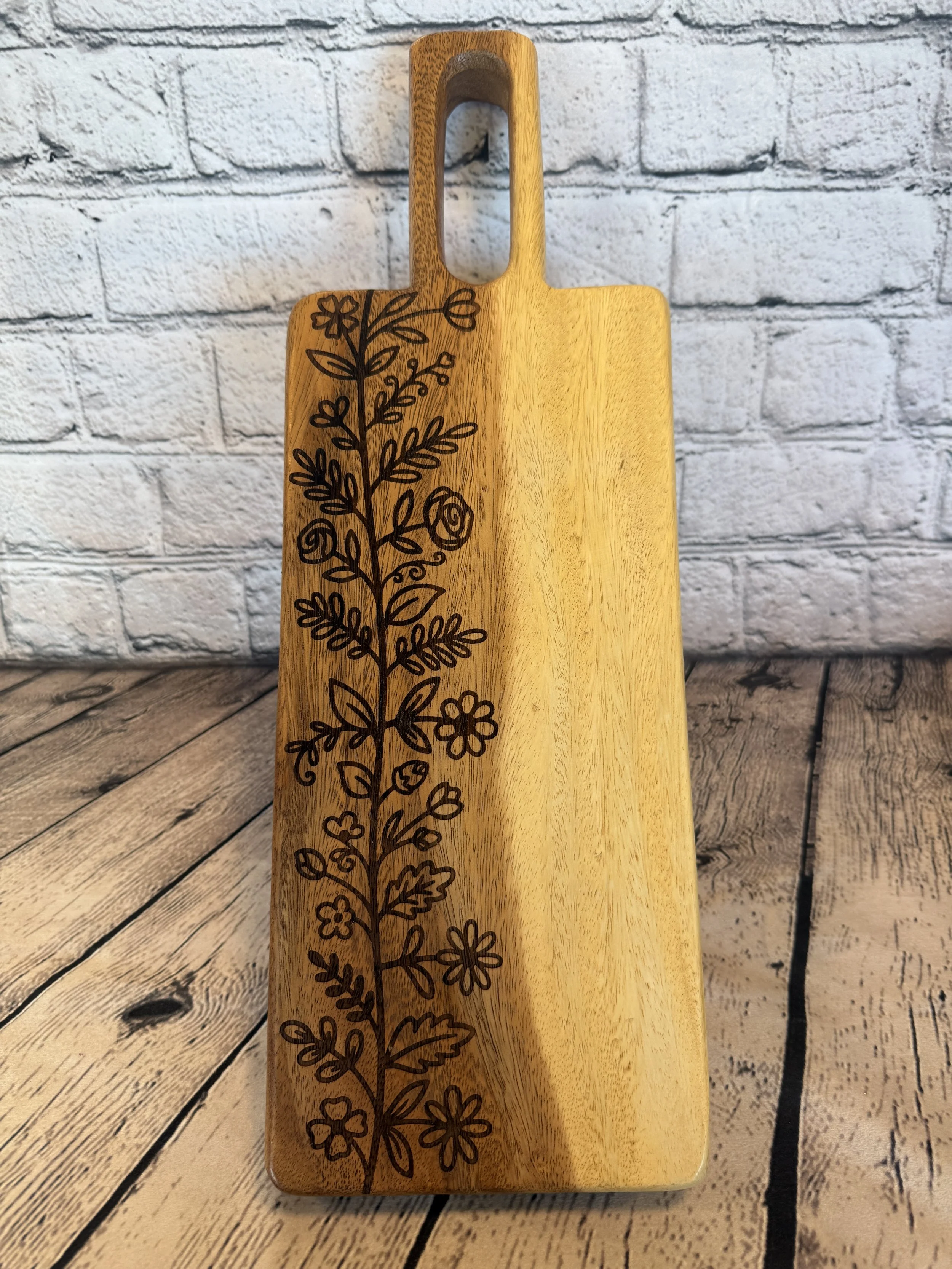 Doodle Flowers on Two-toned Serving board