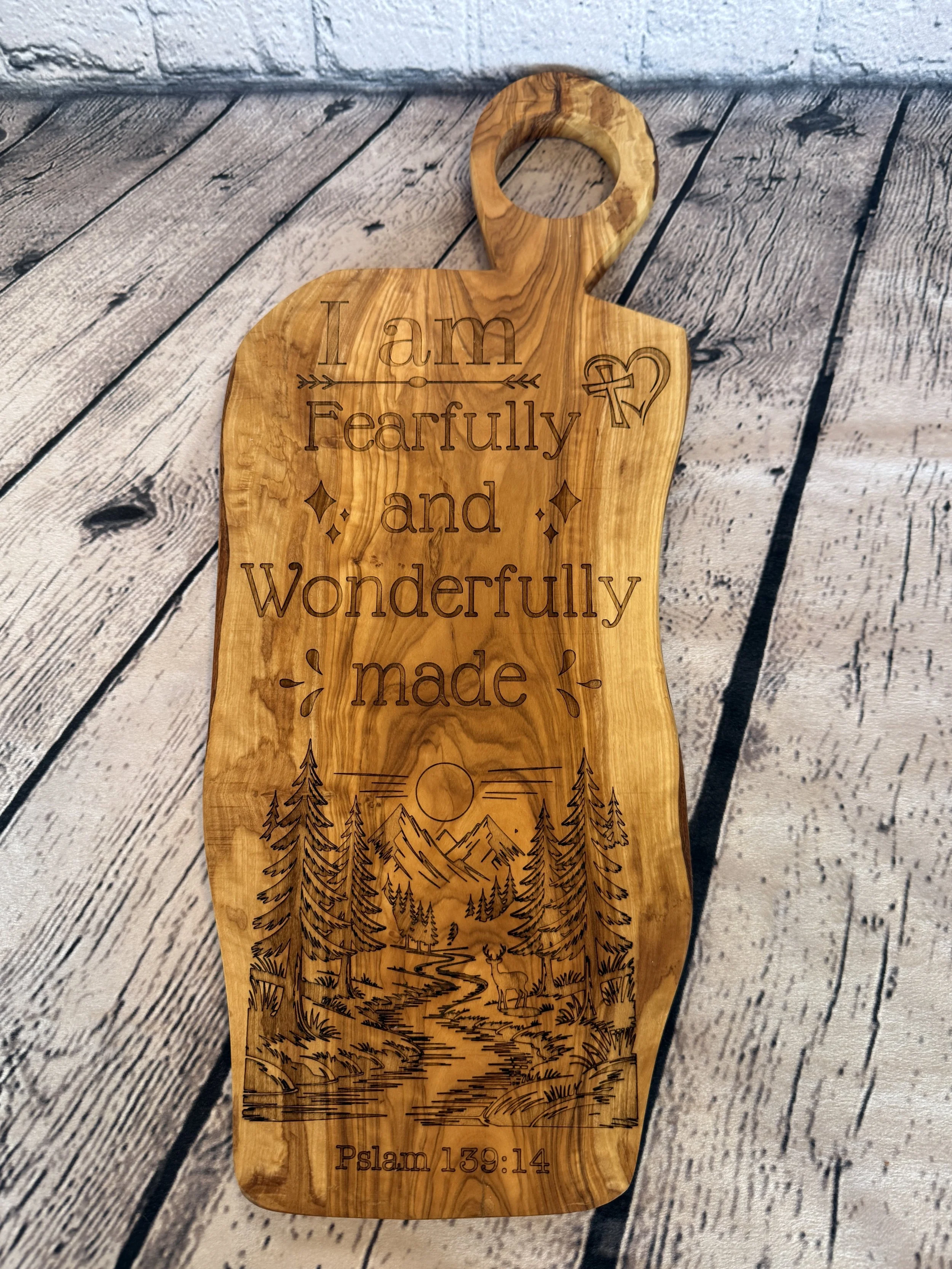 Olivewood engraved I am fearfully and wonderfully made