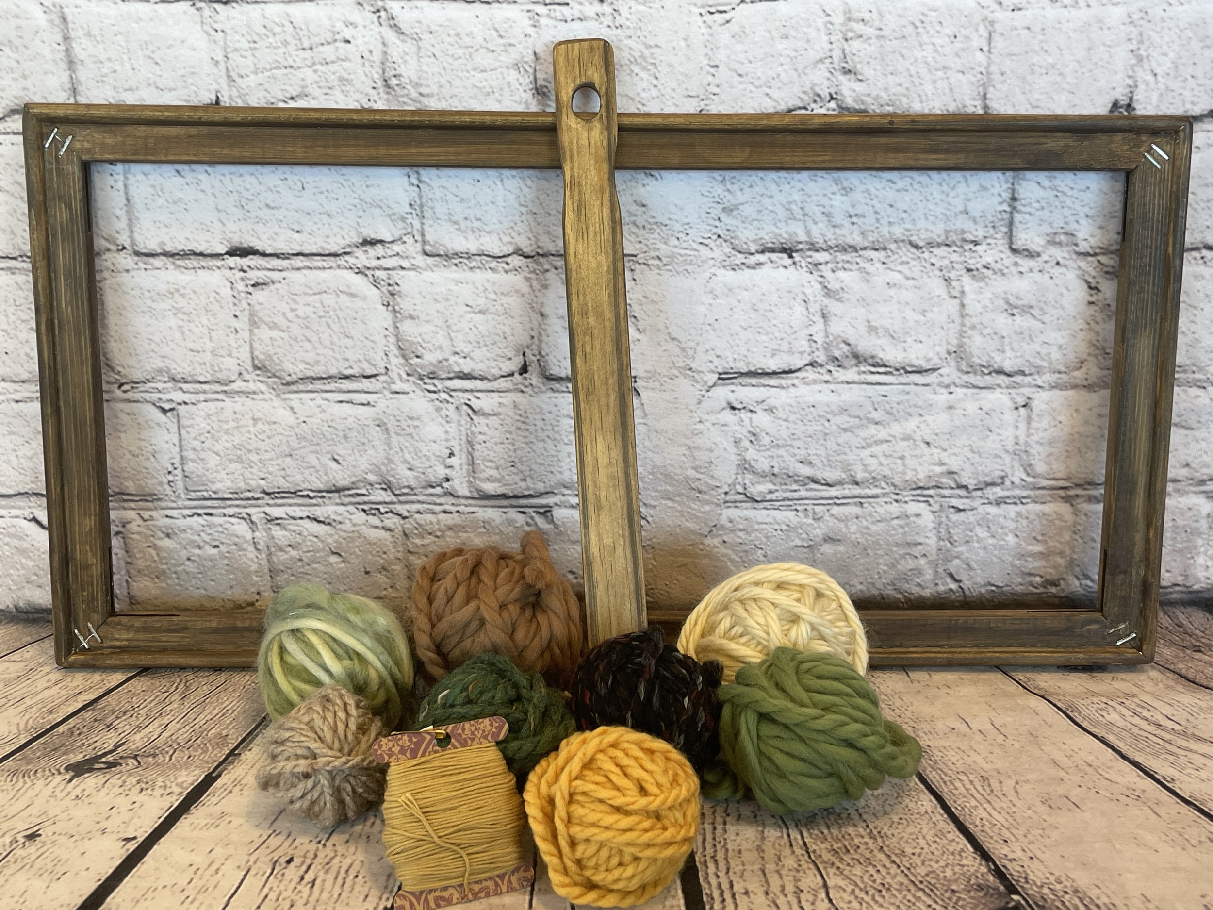 Tapestry weave kits with upcycled frame from a paint canvas