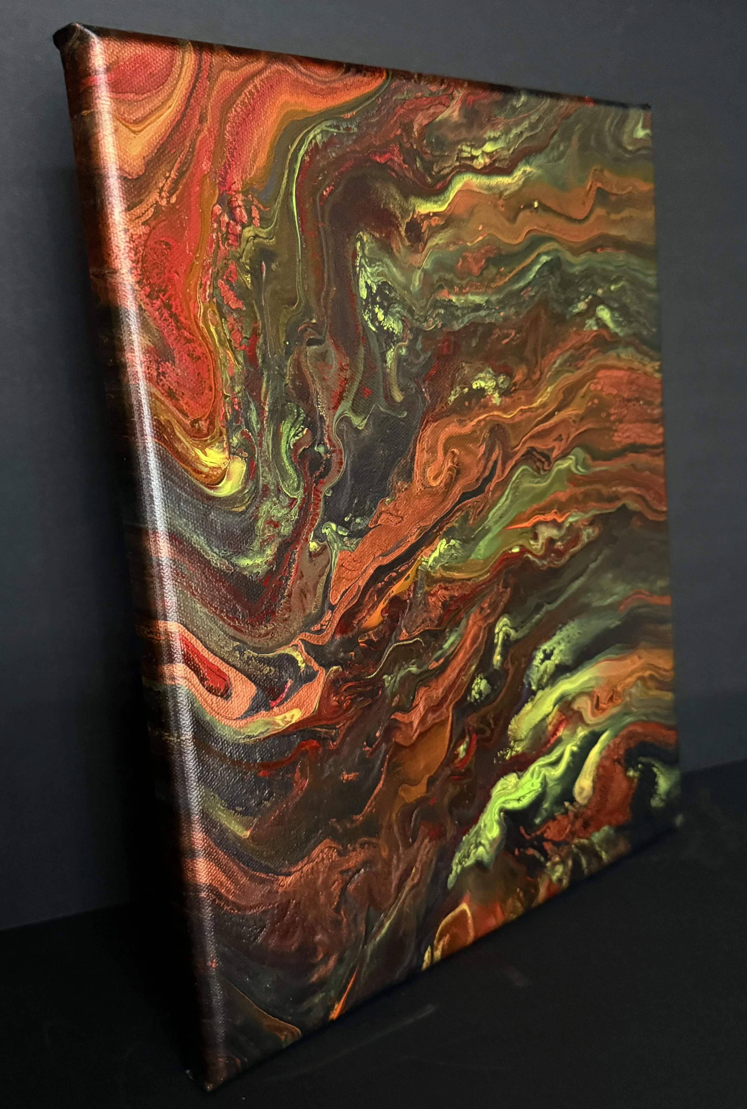Copper Flow Acrylic Fluid Art Canvas