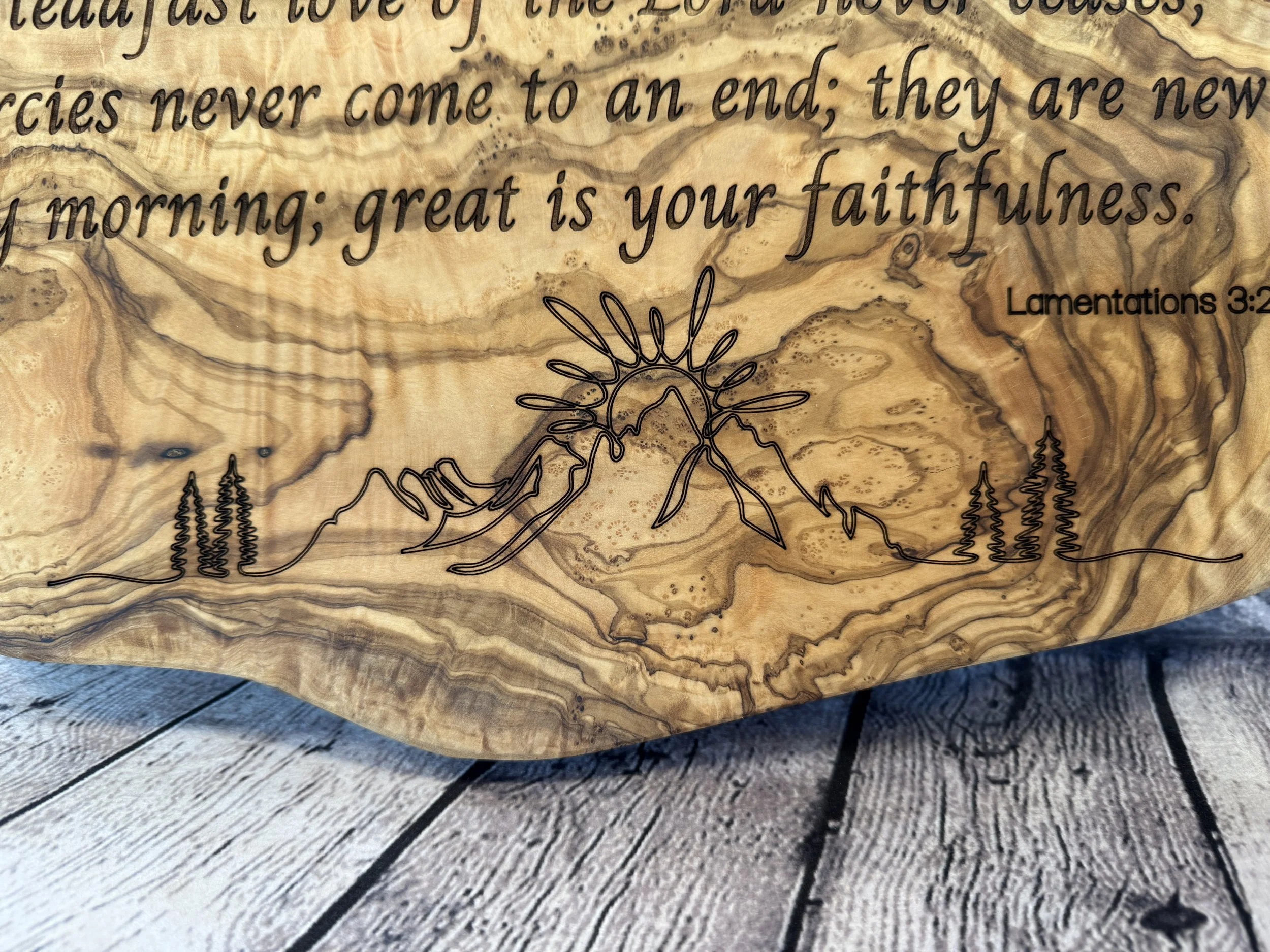 The steadfast love of the Lord never ceases... on Olivewood