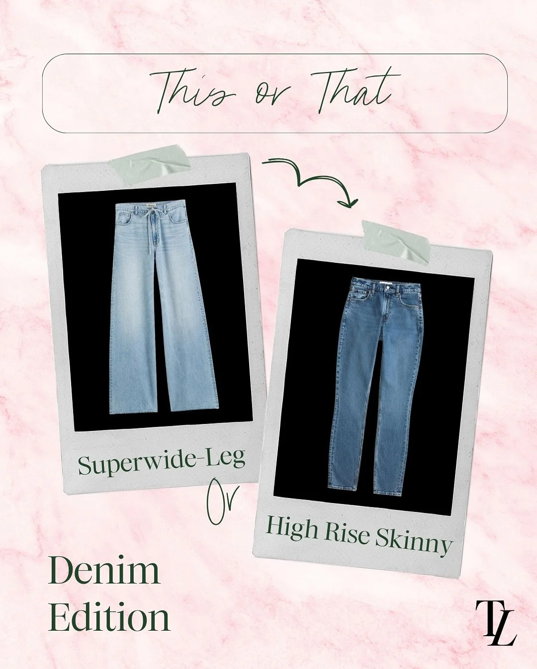 Trend alert!! 👖Denim is not going any where, it&rsquo;s a huge trend for fall. 

Above are all the most popular silhouettes. 

Which fit is your favorite?  Drop it in the comments. 👇🏻

Then shop all these denim looks and more at shopmy.us/shop/nvh