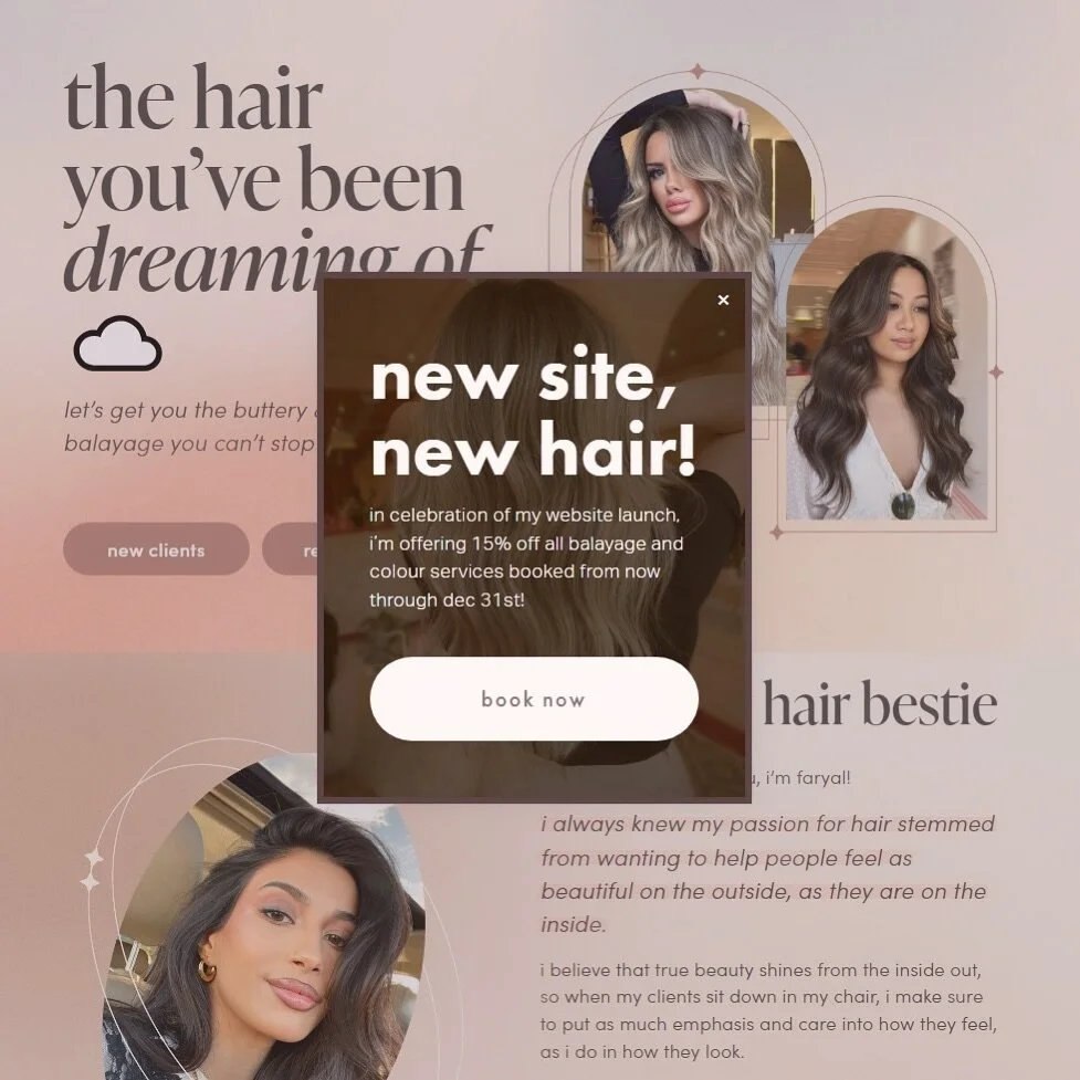 New site, new hairrr 💓 I have some good news for those looking to book in with me in the next couple weeks!! If you book through faryaldoeshair.com, you get 15% off on all colour services! Website officially launching this Monday November 20th ☁️💫