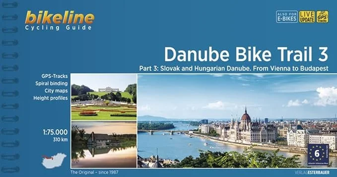 From Vienna to Budapest, 1 :75.000, 310 km. In ancient times the Danube bordered the Roman Empire. The changeful history of the countries at the Danube cycle route between Vienna and Bratislava can be seen in Bratislava, Györ & Esztergom. The cycling