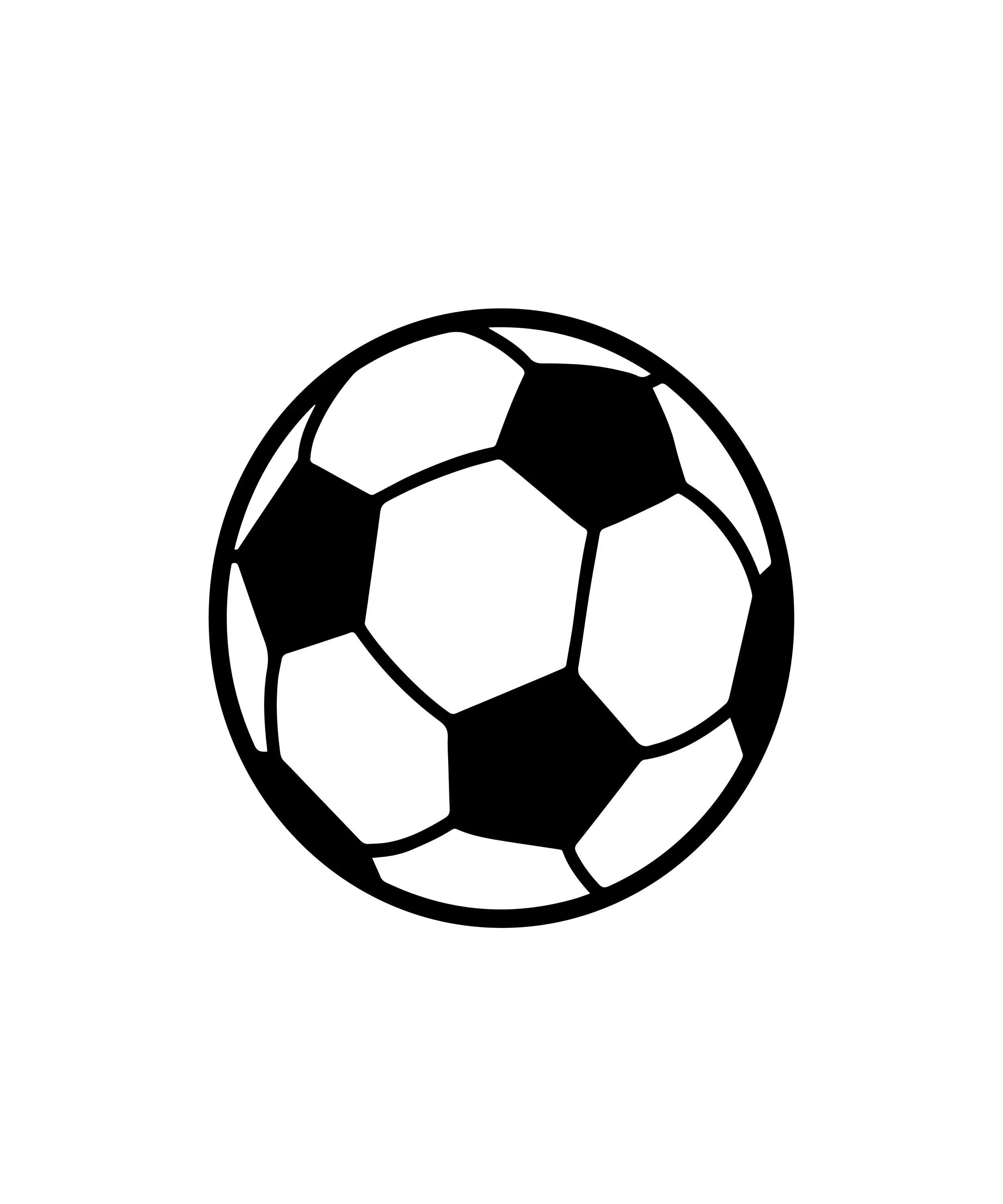 A soccer ball with a black and white pentagon and hexagon pattern.