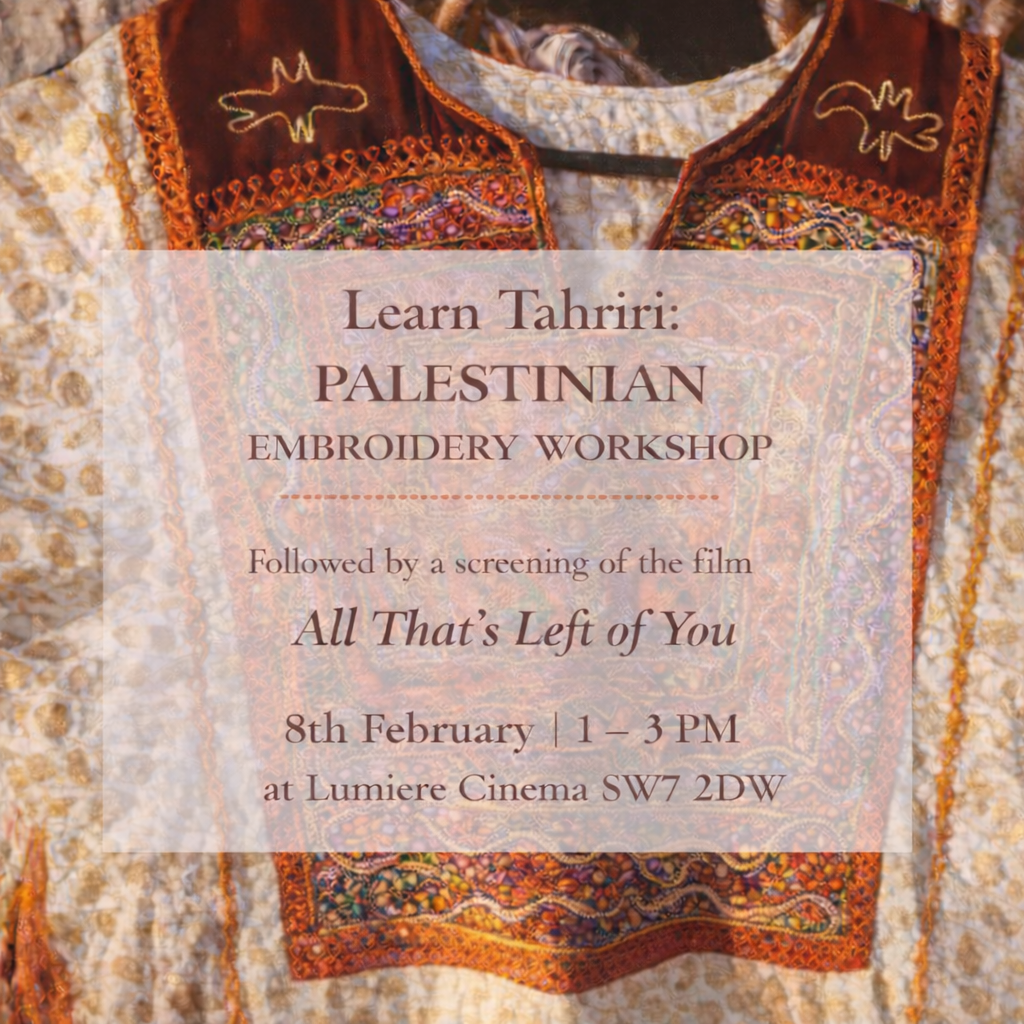Tahriri Palestinian embroidery workshop event.png