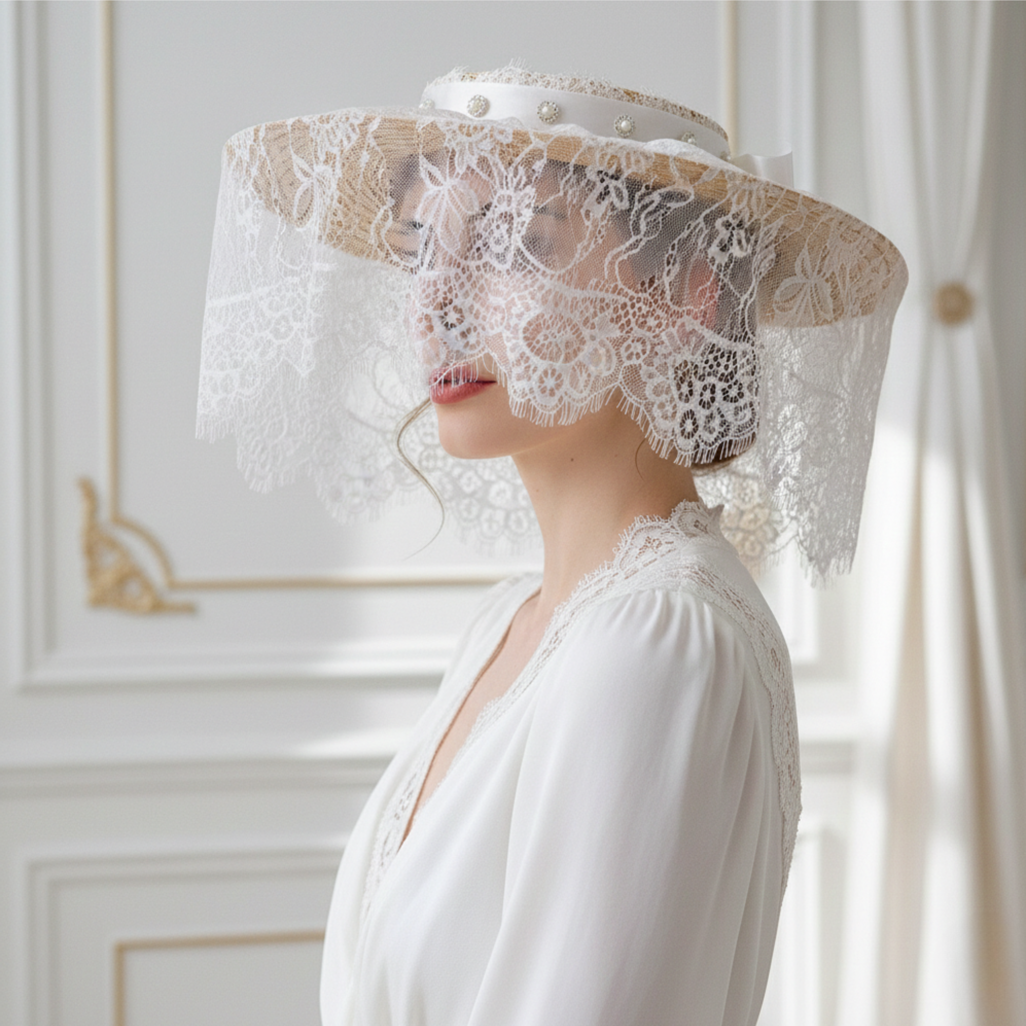 The Couture Lace Bride Hat: The Ivory Palais