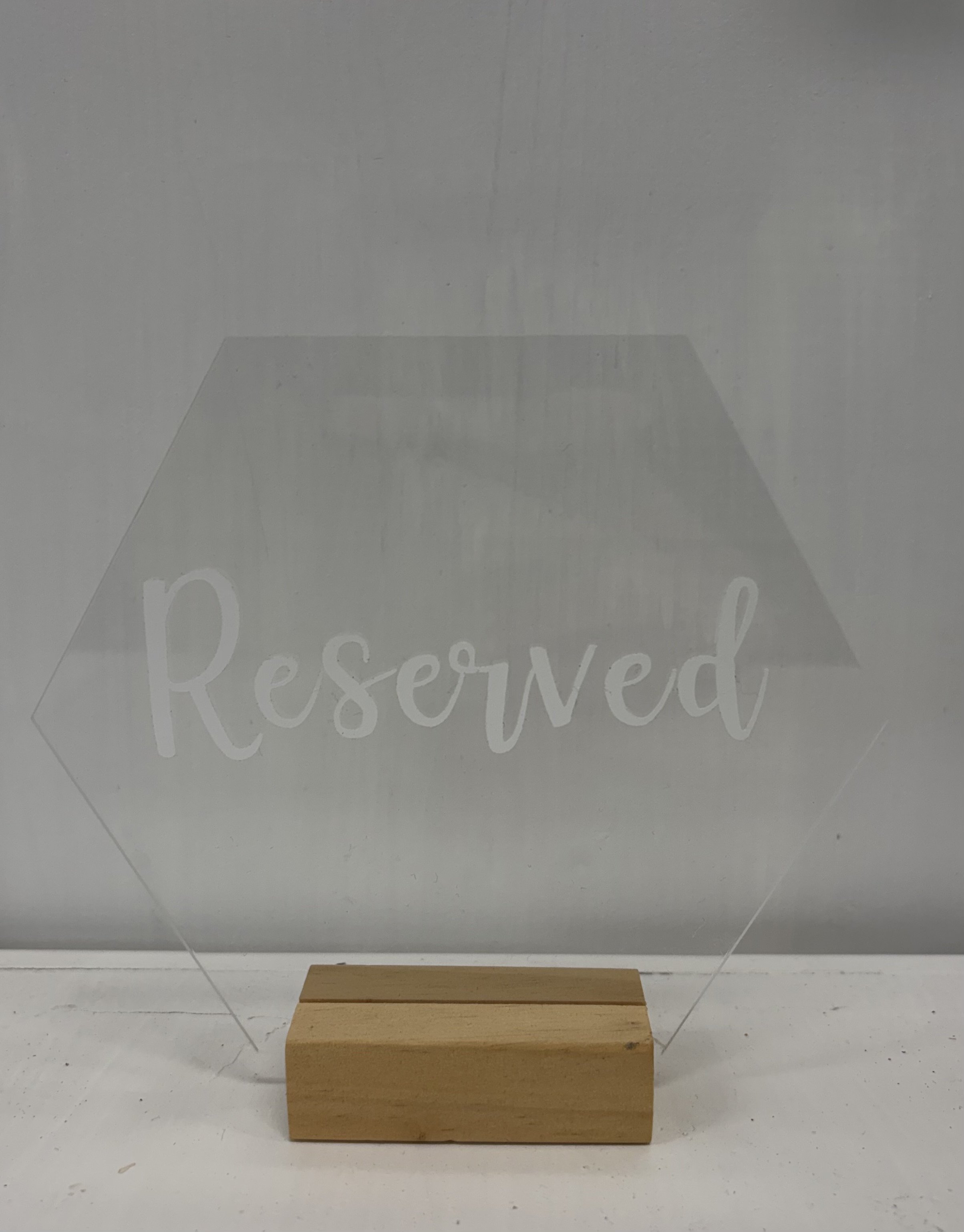 ACRYLIC OCTAGON TABLE NUMBERS/RESERVED
$2.00 each