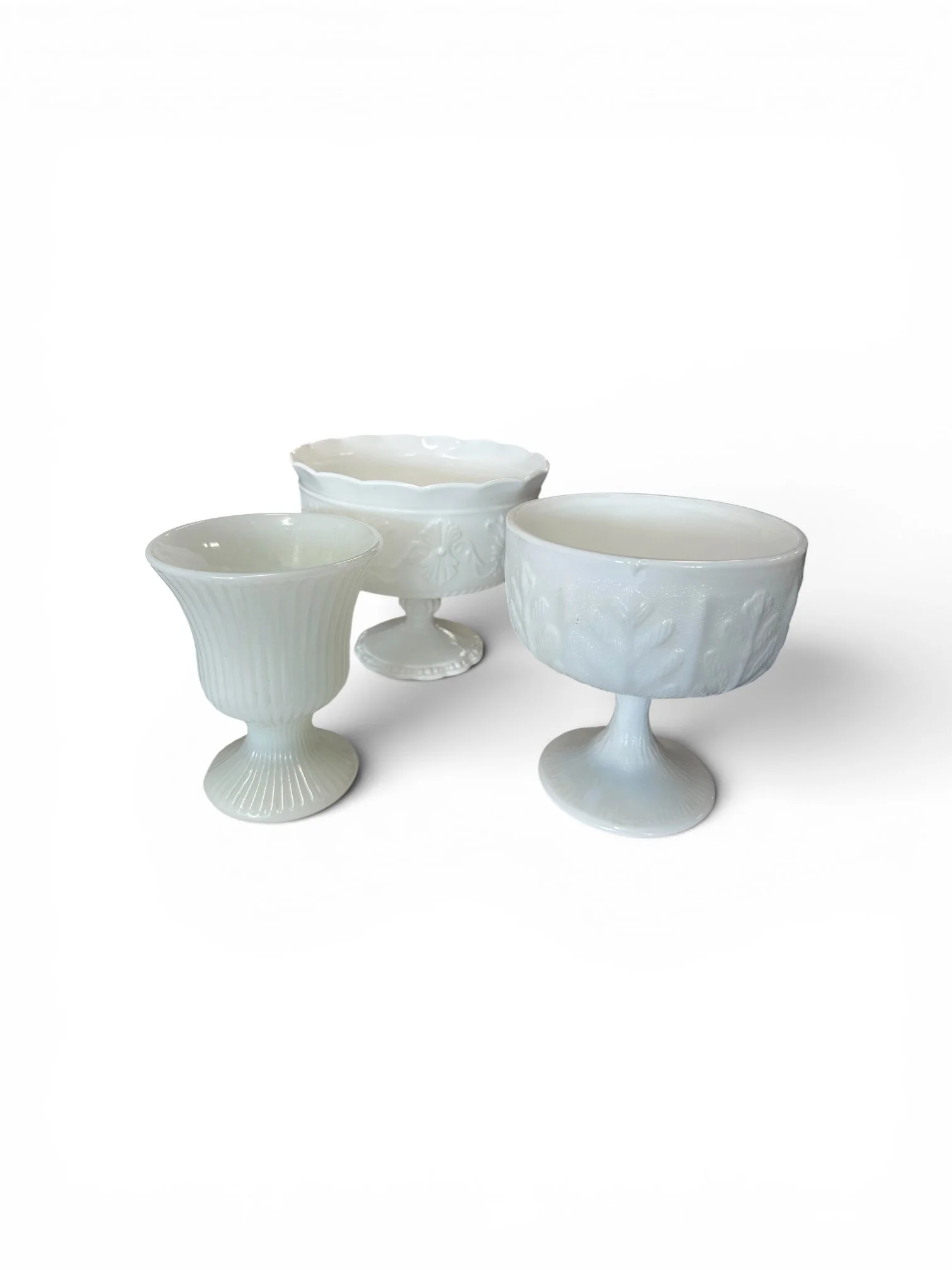 MILK GLASS COMPOTE VASE
$3.00 each