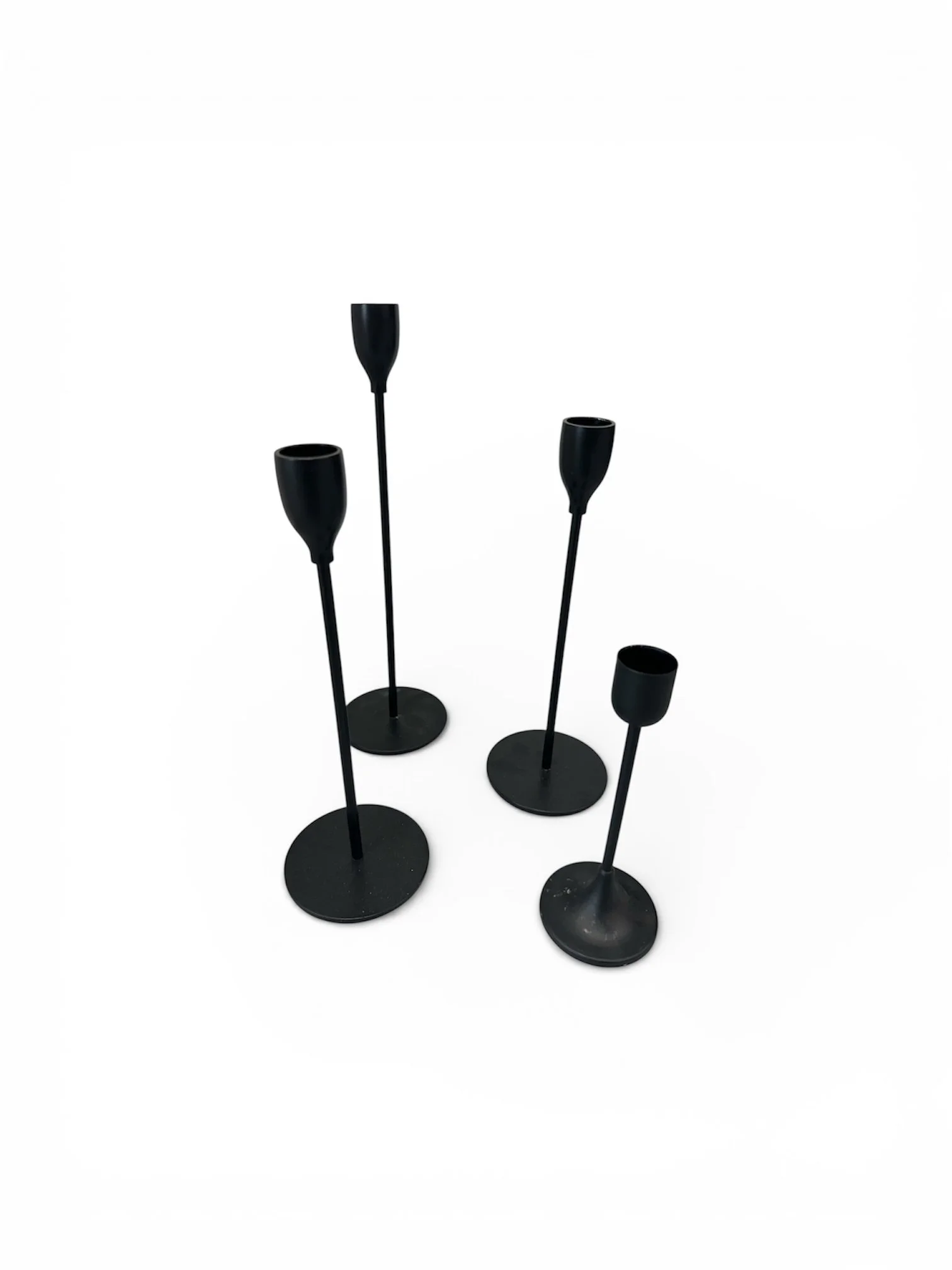 MATTE BLACK CANDLEHOLDERS, varied sizes
$1.25 each