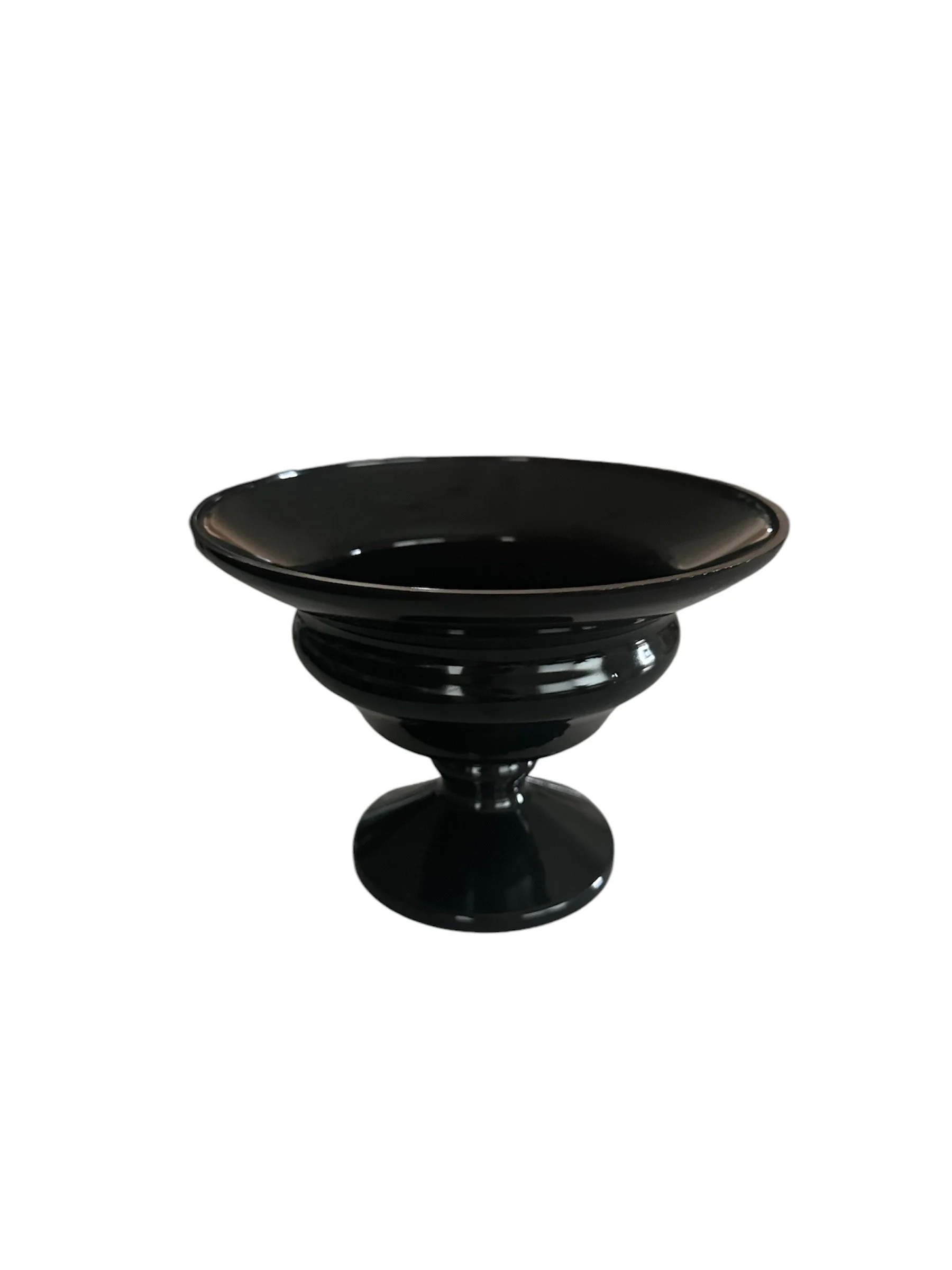 BLACK COMPOTE VASES $3.00 each