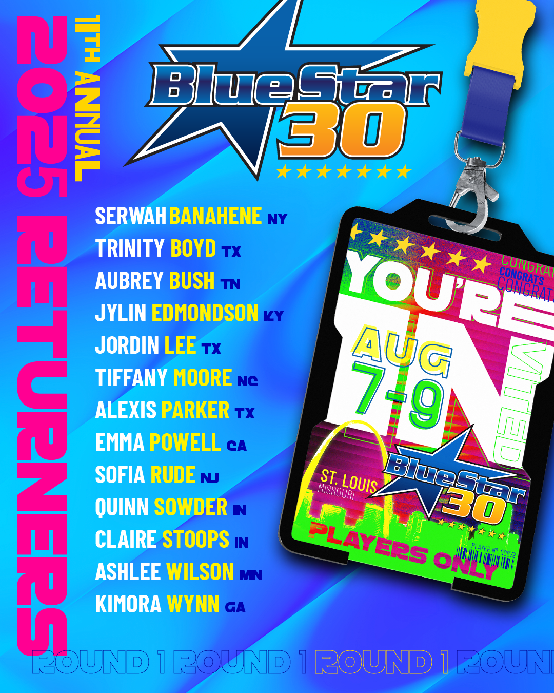 11th Annual Blue Star 30 Camp:&nbsp; Round 1 Announcement