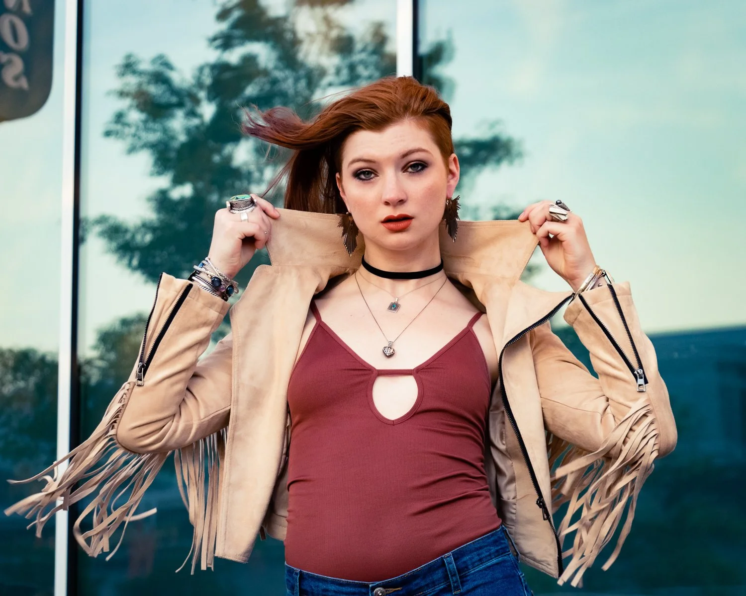 Model Alyssa posing in Boston on a photo shoot