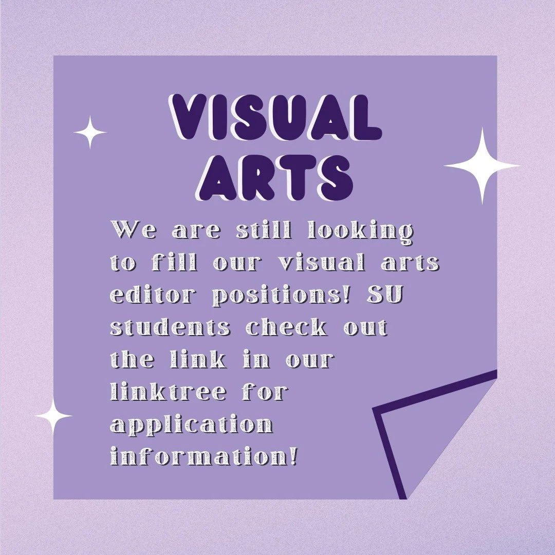 Despite applications closing the other night, we're still looking near and far for our next pair of visual arts editors. We've extended the deadline until the 19th, with a special application (found in the linktree in our bio) just for visual arts.

