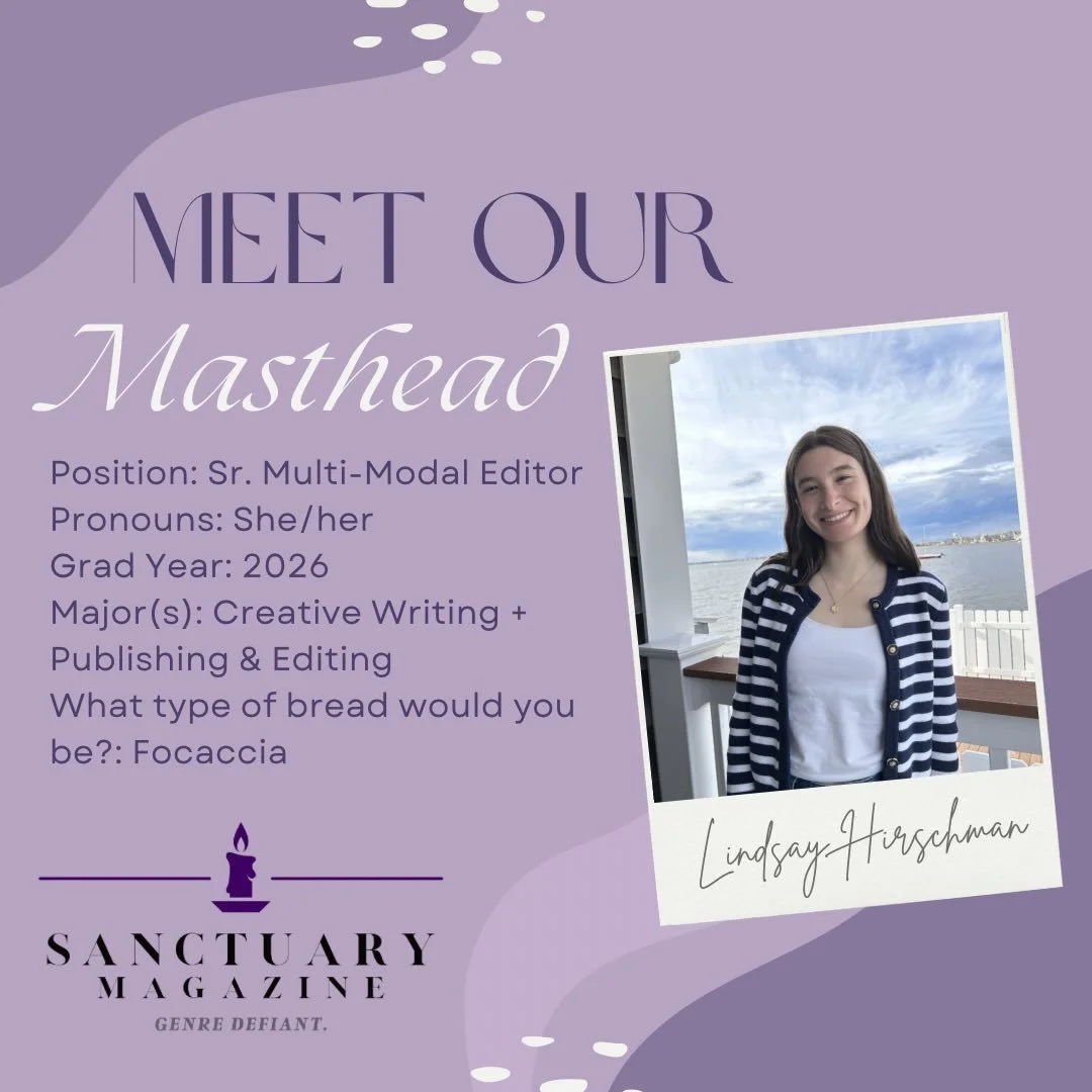 new year, new masthead post! here we are introducing our multi-modal submissions members: lindsay and alberto! 

while submissions and reading board applications have been closed for a bit, visit our website to see what we are up to at www.thesanctua