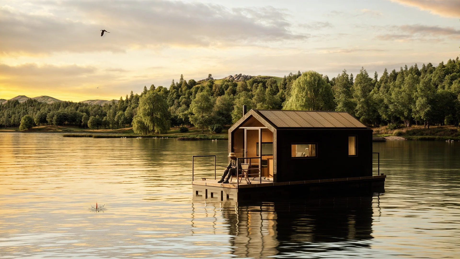 An ideal floating fishing lodge