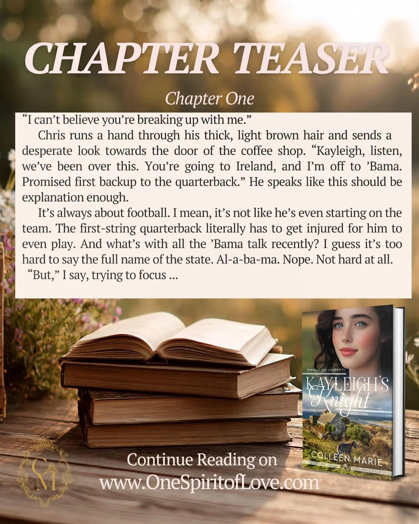 KAYLEIGH&rsquo;S KNIGHT 🇮🇪
Emerald Isle University Series
​Book Two

  Kayleigh O&rsquo;Reilly has worked hard to have the perfect life. Graduating at the top of her class, her dream of becoming a writer is within reach when she&rsquo;s awarded a s