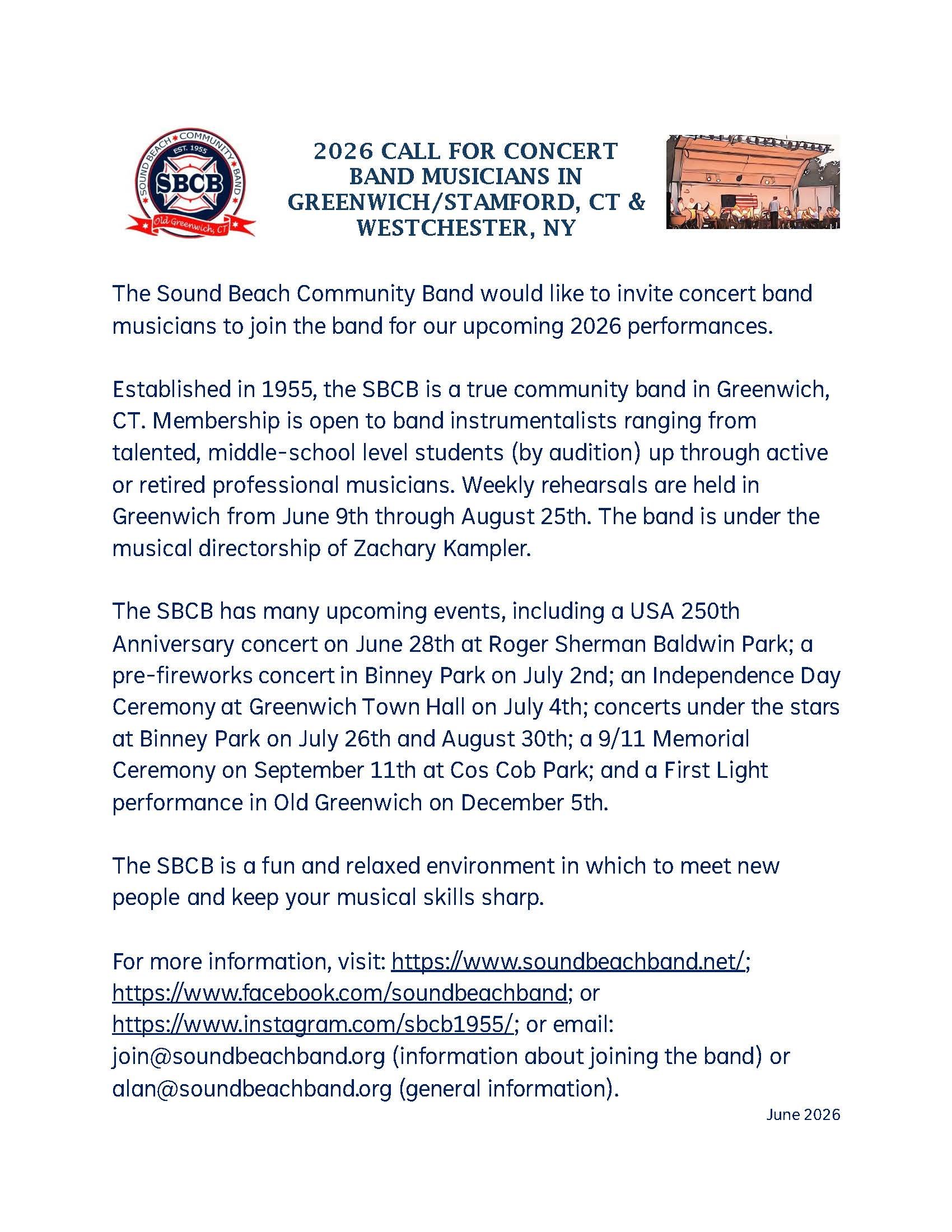 2026 Call for Musicians