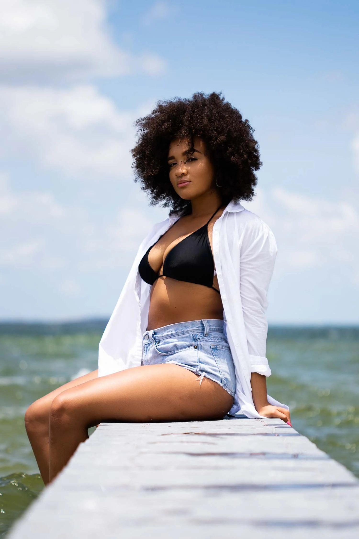 Shorts, Gap. Shirt, Zara. Swimwear, Meyeeka.