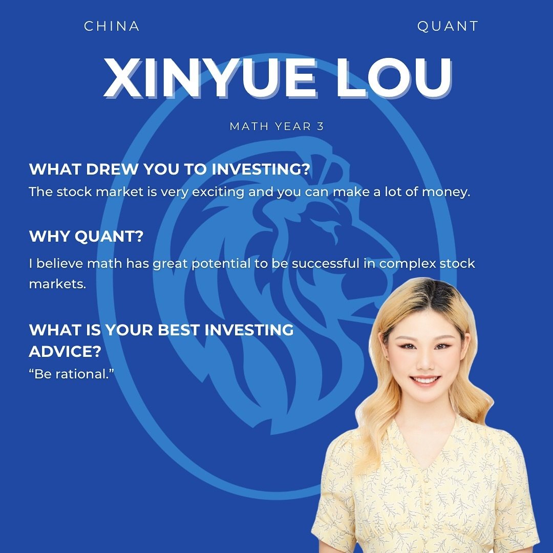 Get to know our Quant Associate - Xinyue Lou!