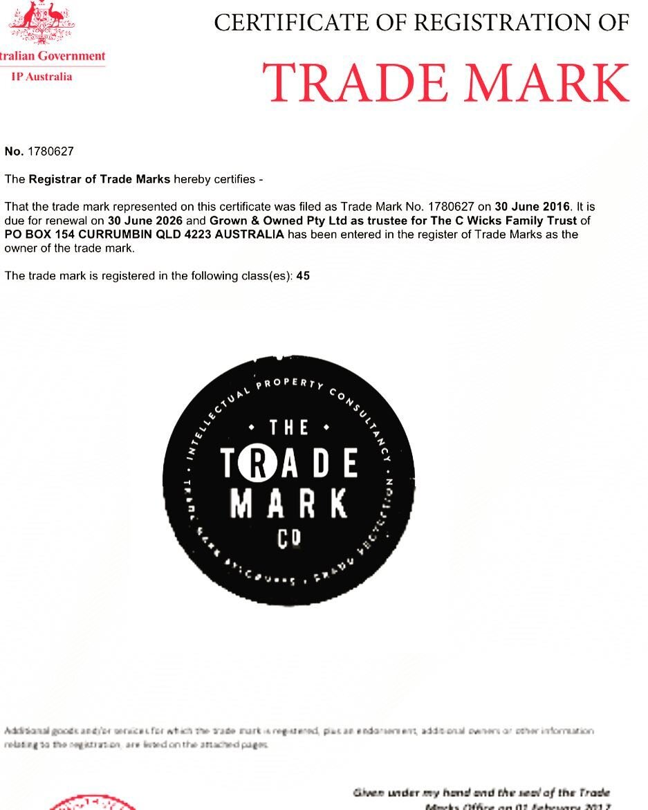 Ever wondered what a trade mark &reg; certificate looks like? This little piece of paper seals the deal for ten years. And now we have our very own! #trademarkregistration #trademarkattorney #goldcoast #certificate #girlboss #entrepreneur #brandprote