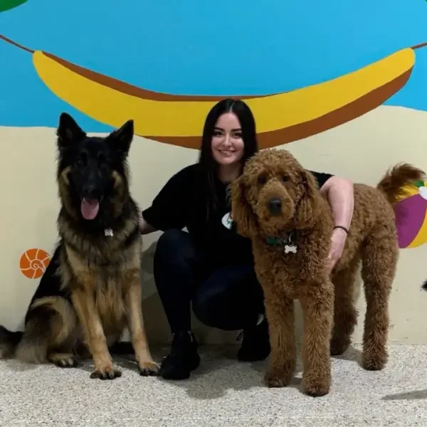 Bre with 2 dogs