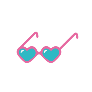 Illustration of pink heart-shaped sunglasses