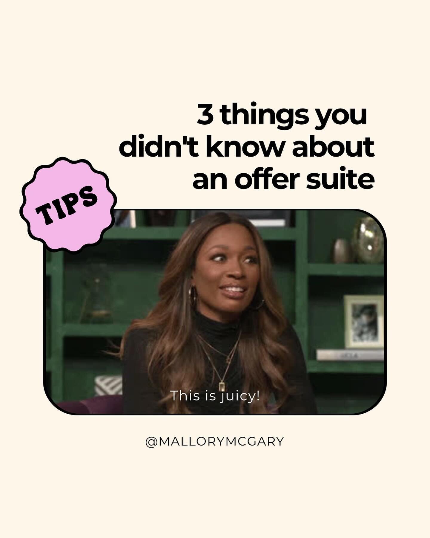 Save 💾 this post for later and share with a friend!

The best way to think of an offer suite is to think of it as your client&rsquo;s journey through your programs.

From you lead magnet 🧲 (freebie) all the way through to your signature program.

E
